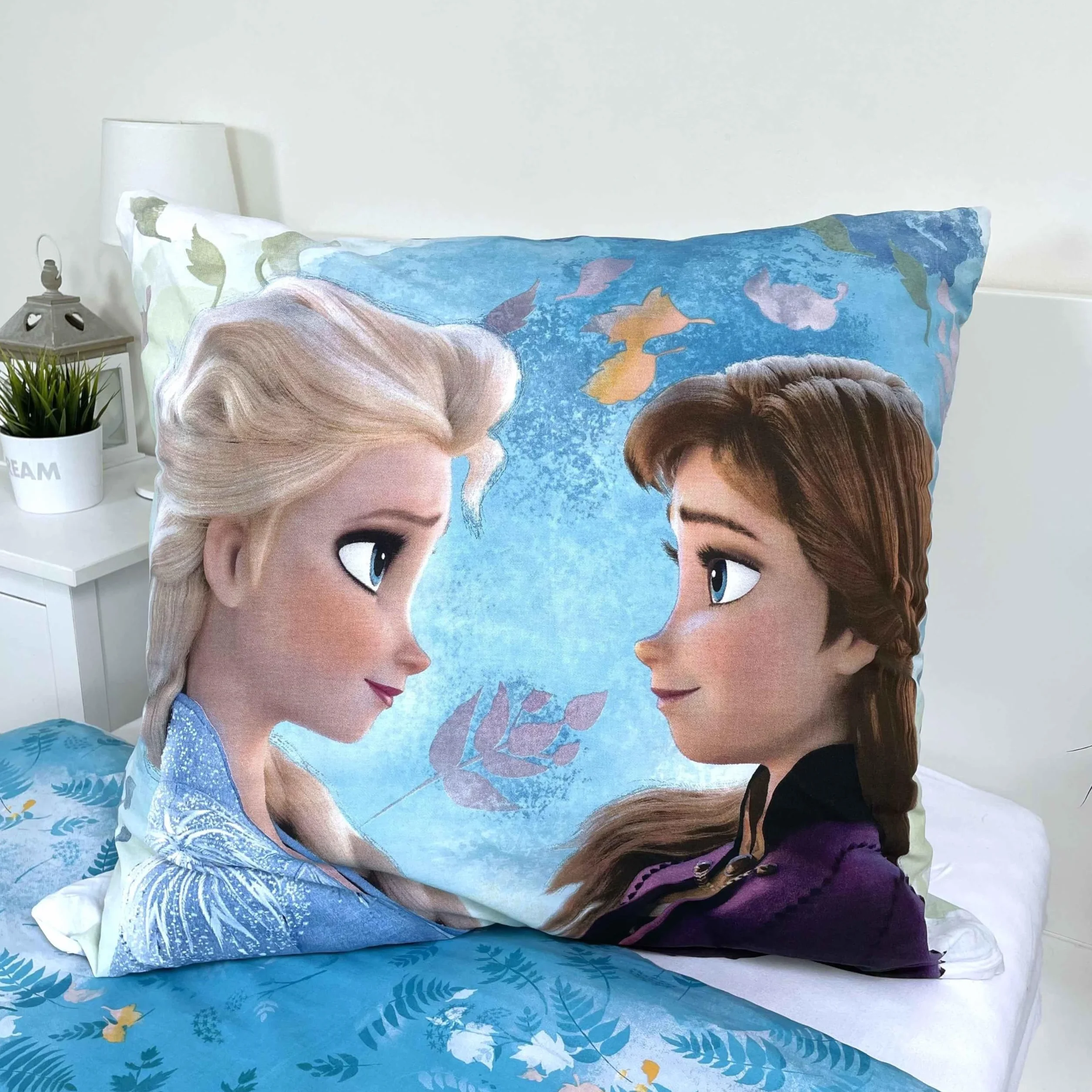 Jerry Fabrics Disney Frozen Pościel dla Dzieci, Poszewka na Kołdrę 160 x 200 cm i Poszewka na Poduszkę 70 x 80 cm, 100% Bawełna