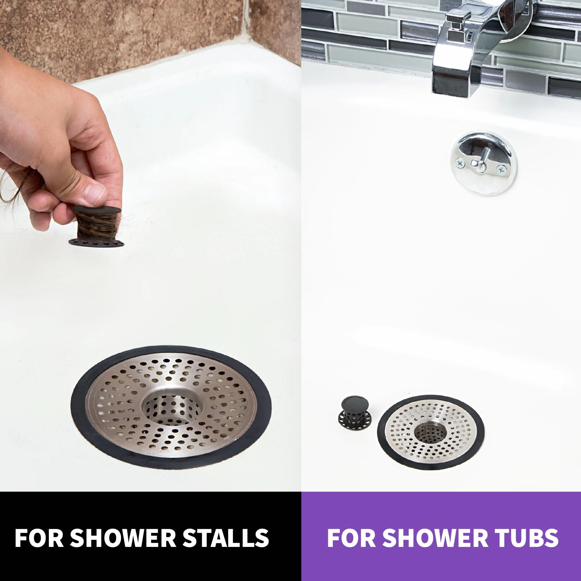 ShowerShroom Ultra rewolucyjny łapacz włosów pod prysznic, ochrona odpływu, stal nierdzewna, standard