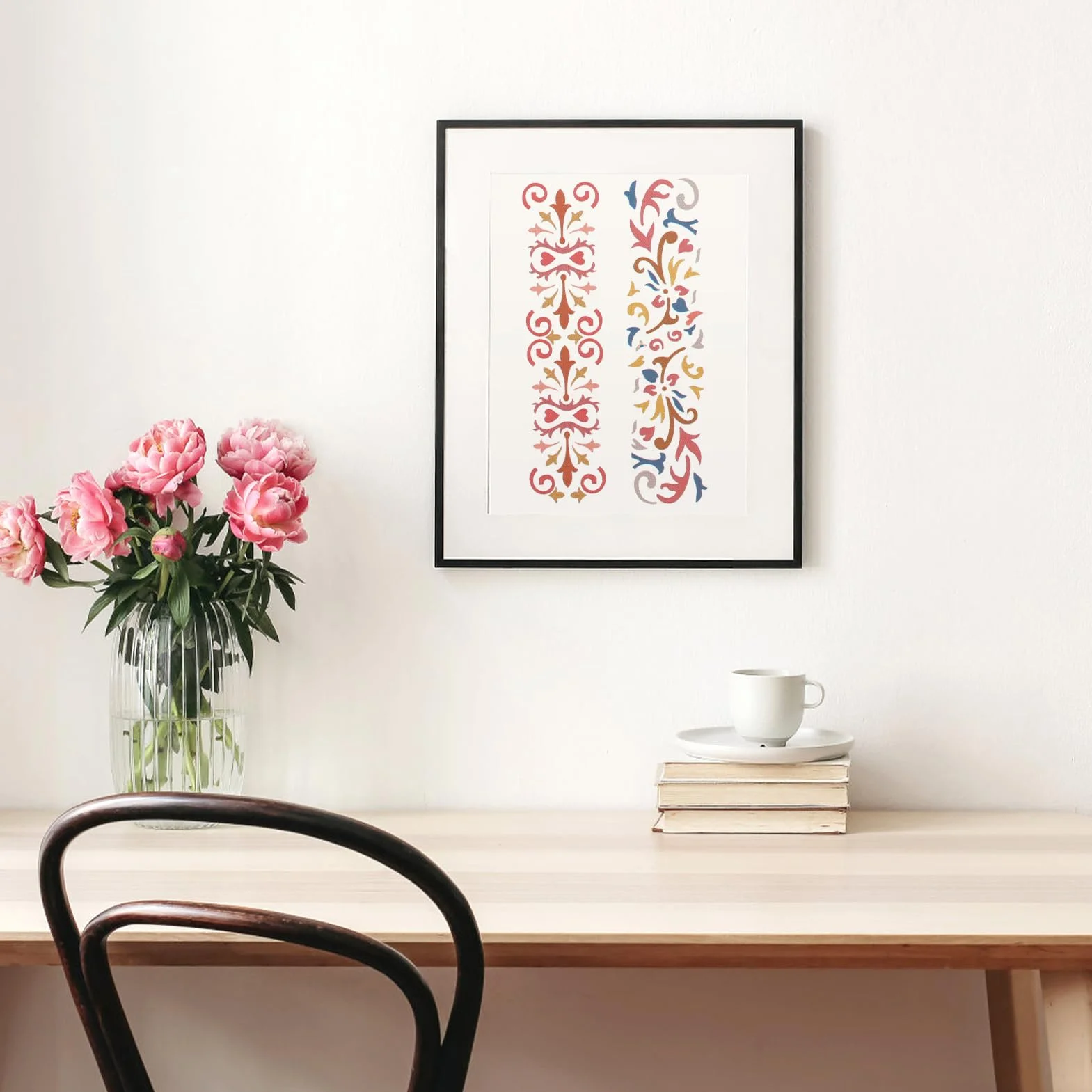 MWOOT Kwiatowe szablony do malowania, wielokrotnego użytku, mandala, szablony do majsterkowania, geometryczne szablony tła do malowania na ścianie, drewnie, płótnie, do dekoracji domu