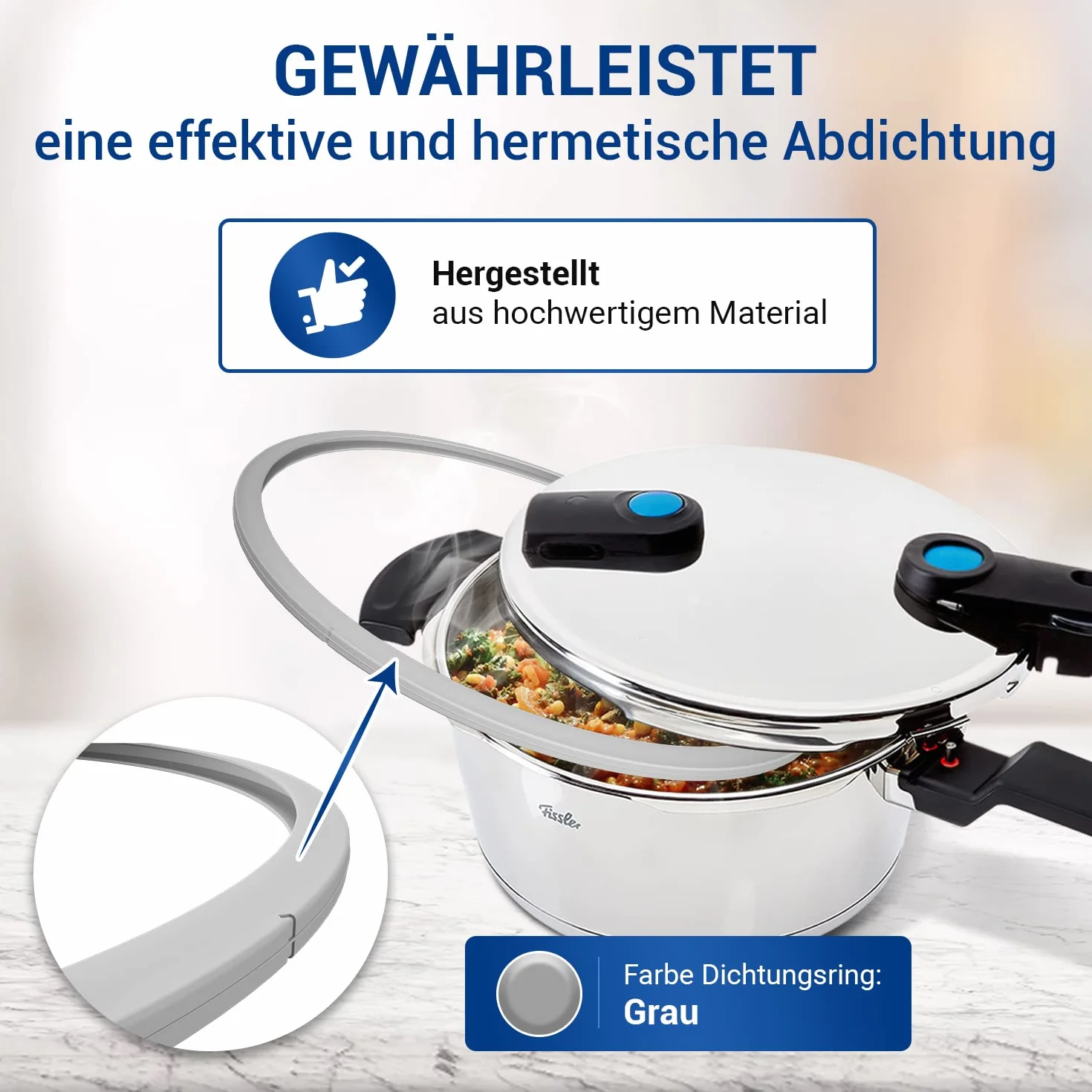VIOKS Uszczelka do szybkowaru Fissler 22 cm, część zamienna do szybkowaru Fissler