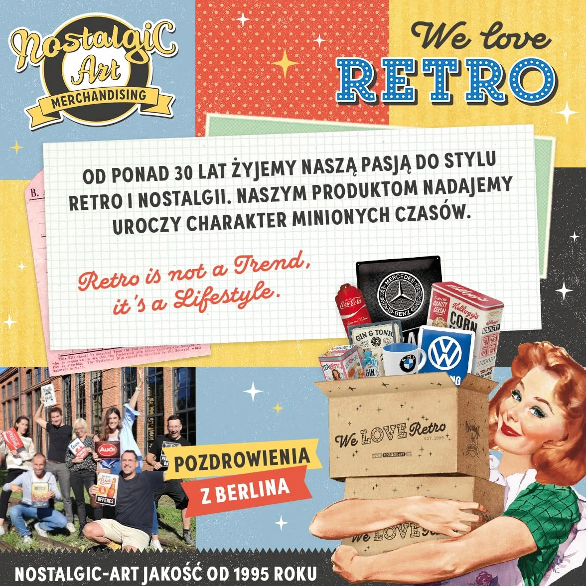 Nostalgic-Art Retro magnesy na lodówkę, 9 sztuk, Fiat 500 – Loved Since 1957 – Pomysł na prezent dla miłośników Fiata, Official License Product (OLP), zestaw magnesów, Styl vintage