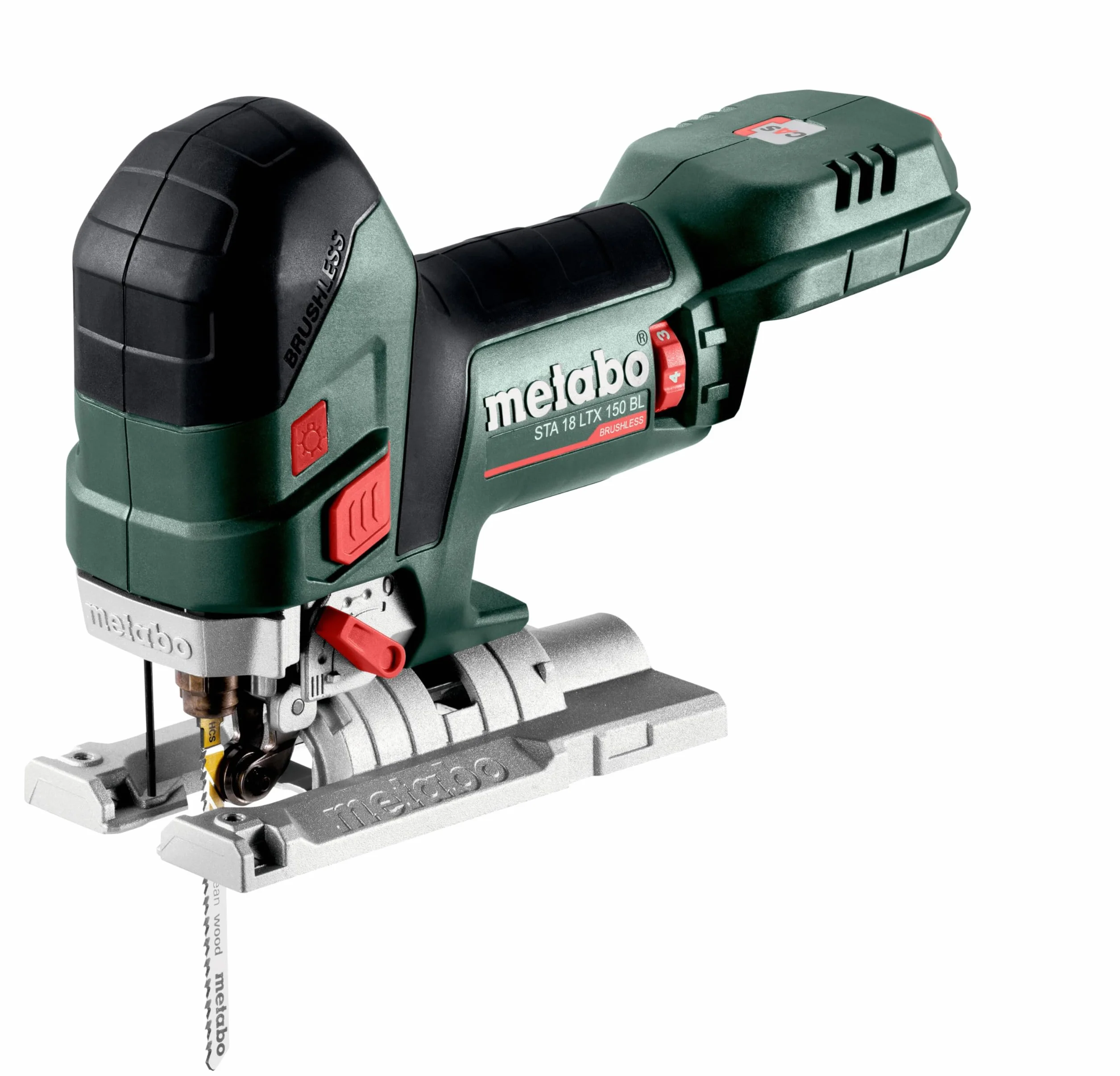 Metabo Wyrzynarka akumulatorowa STA 18 LTX 150 BL, 18 V, w metabox, bez akumulatora, z silnikiem bezszczotkowym, z uchwytem Softgrip, piła 601502840