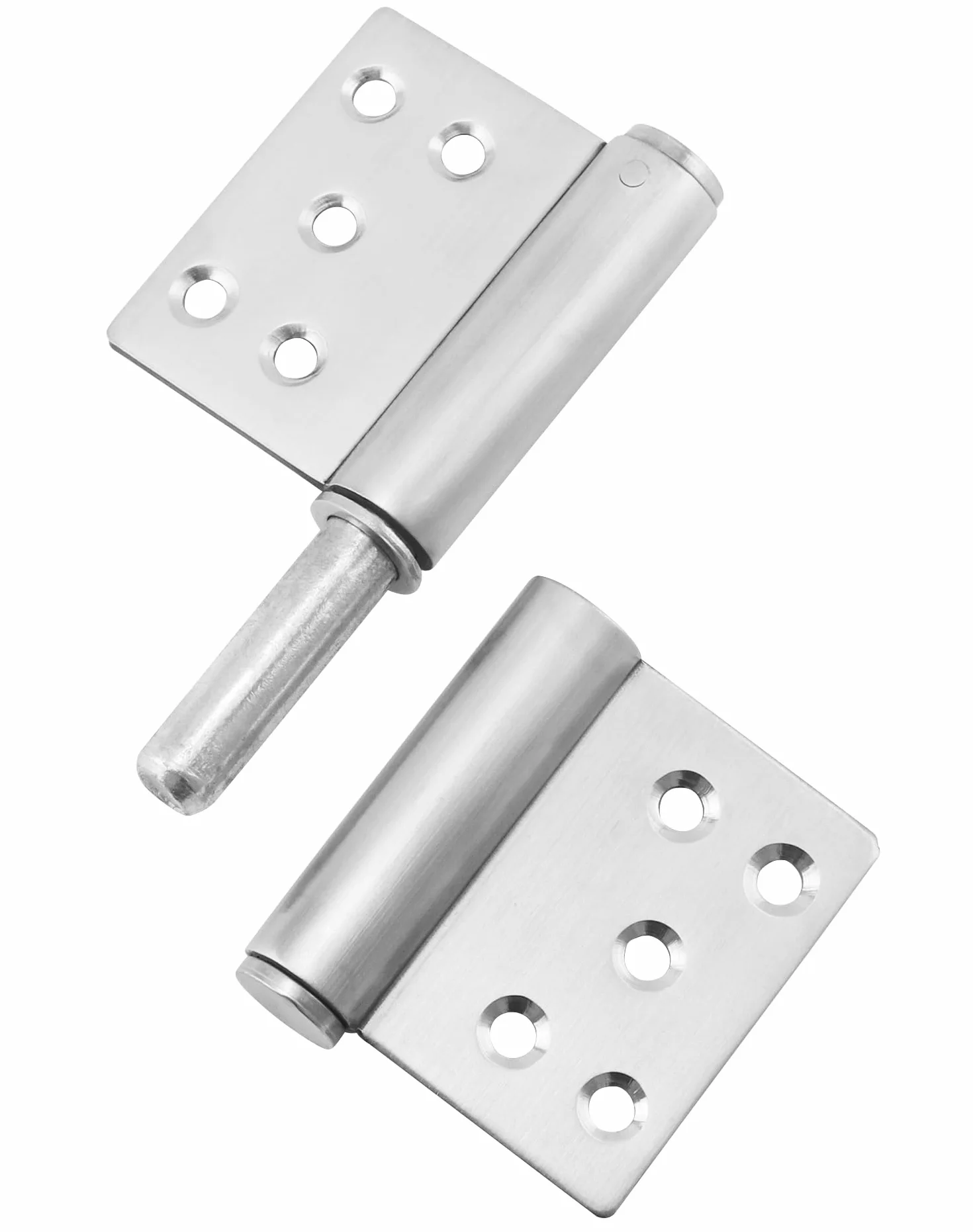 QWORK® 2 szt. zawias do drzwi ze stali nierdzewnej zawiasy do dużych obciążeń zawias przykręcany do drzwi drewnianych, kąt otwarcia 360 stopni, 132x100x18mm