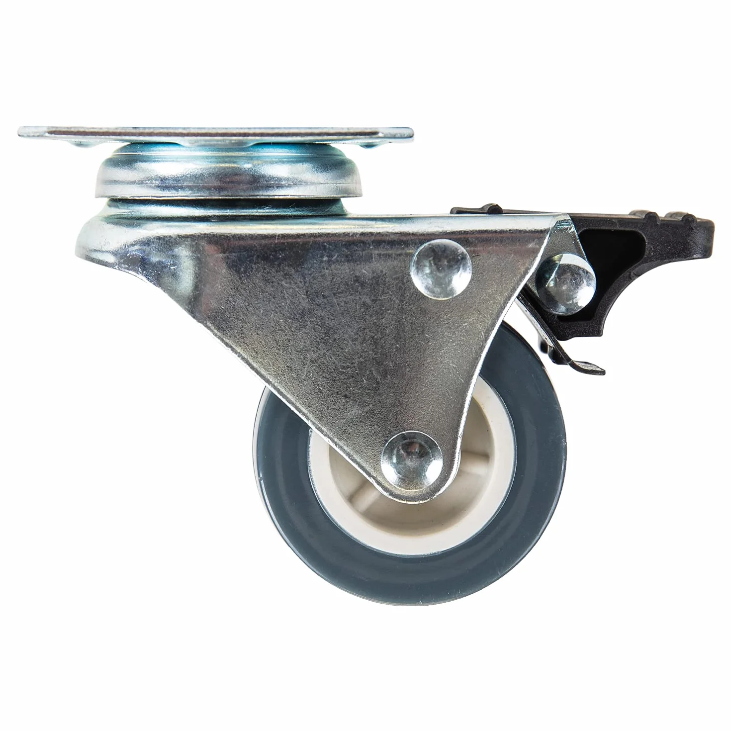 HMF 6720 Podwójne kółka do dużych obciążeń, z hamulcem, poliuretan, 4 sztuki, 50 mm, do 400 kg, szare