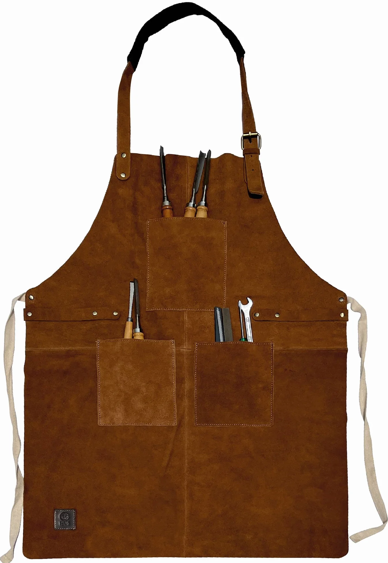 Rustic Town Genuine Leather Grill Work Apron with Tool Pocket ~ Adjustable Up to XXL for Men & Women ~ Gift Ideas for Him Her