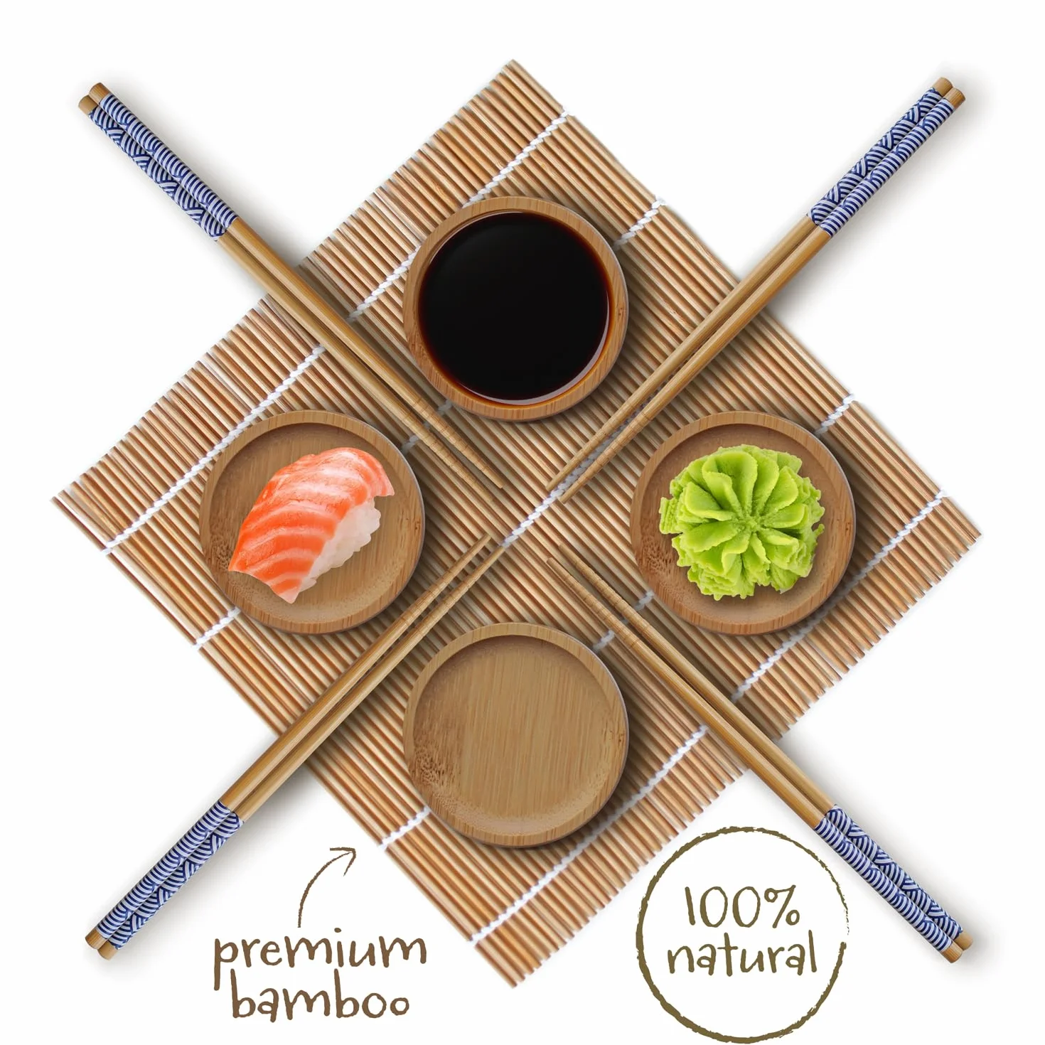 Aya Sushi Maker 3 - Asystent AI - Przepisy - 25 Sztuk - Przybory - Samouczki Wideo - Zestaw Z Nóż i Bambusową Matą - Łatwe i Przyjemne
