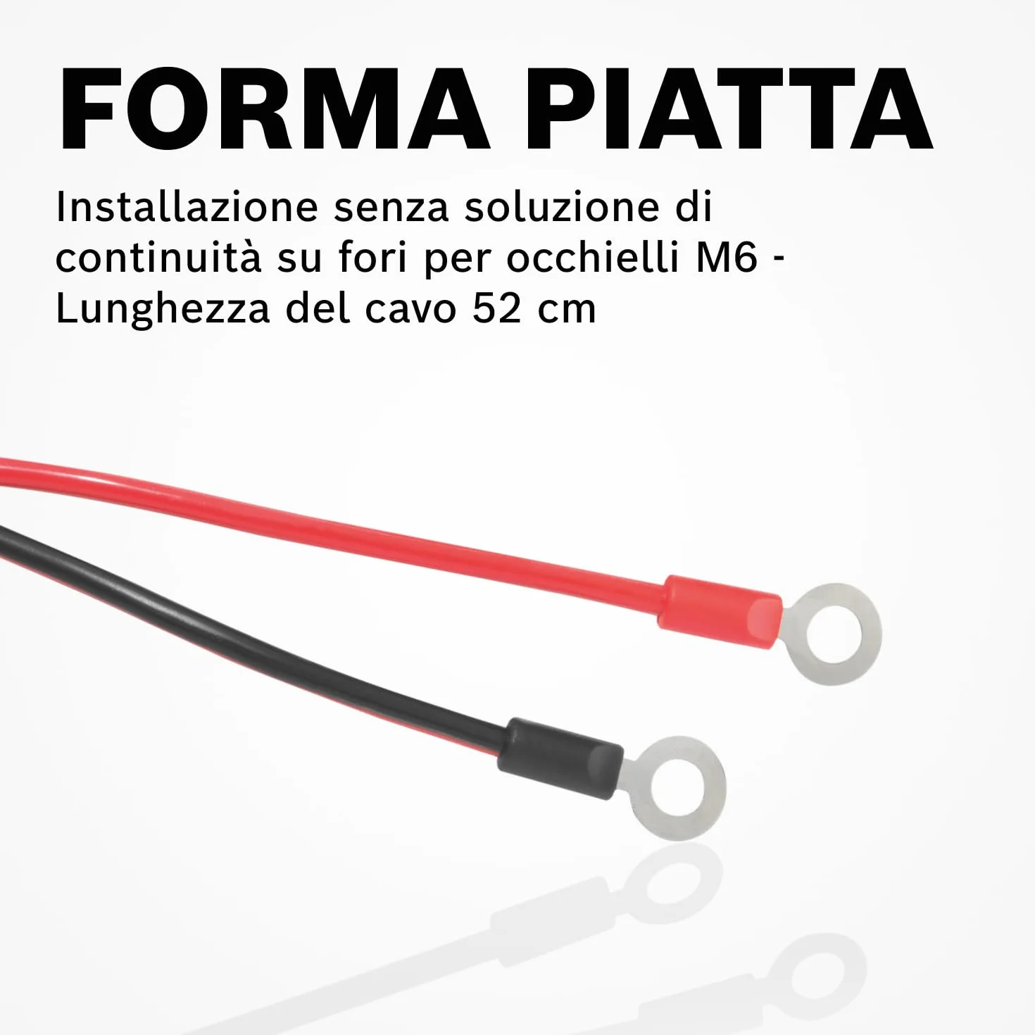Bosch Kabel przyłączeniowy do ładowarek - Kabel akumulatora z oczkami i bezpiecznikiem 40 A - część zamienna oryginalnej jakości - oczka M6, kabel 52 cm - 0189999271