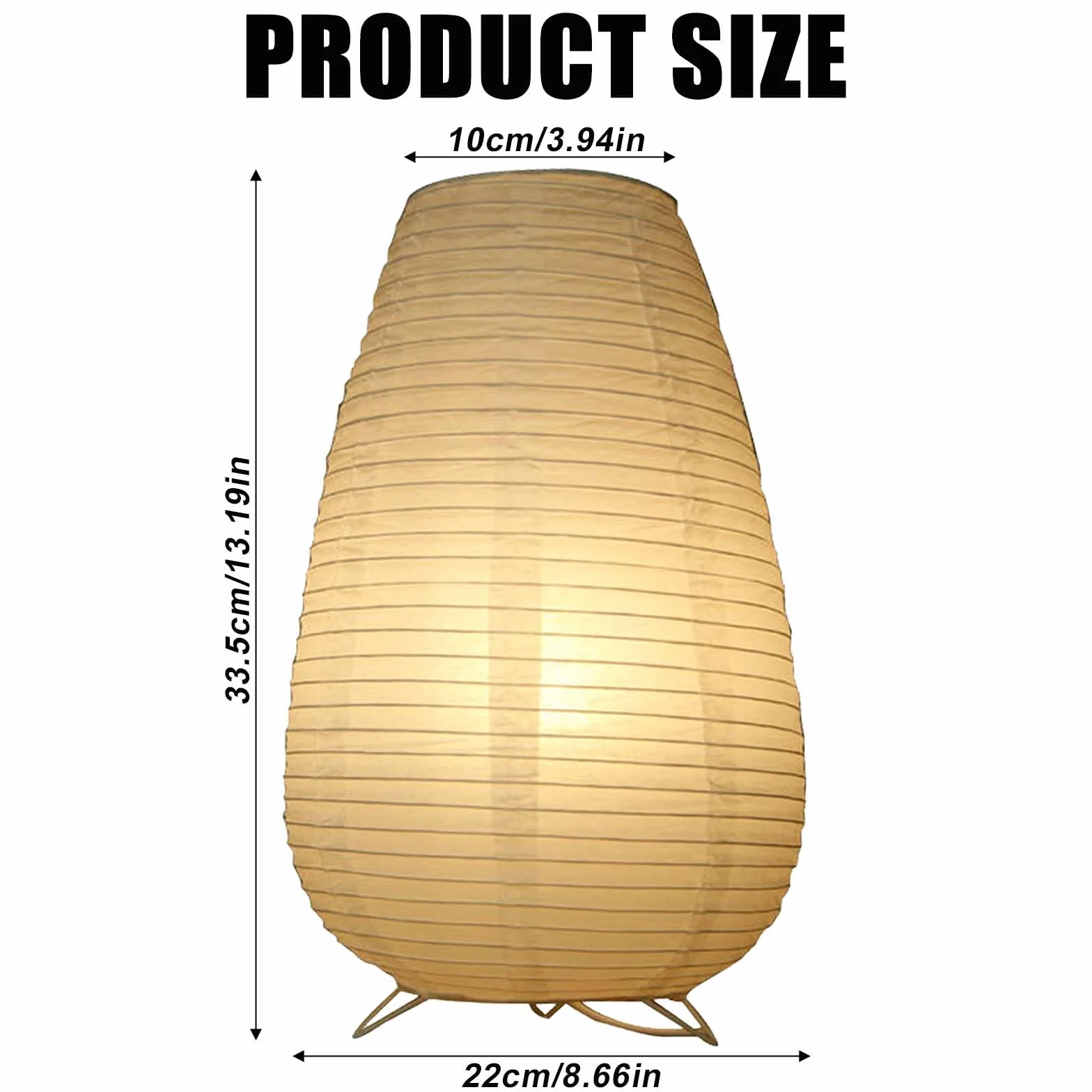 Klosz lampy z papieru ryżowego, papierowa lampa stołowa, biała, lampka nocna, lampa stojąca, lampa stołowa, abażur z oprawką E14, przełącznik i żarówka, okrągła lampa wisząca, kabel 1,8 m, wys. 33 cm