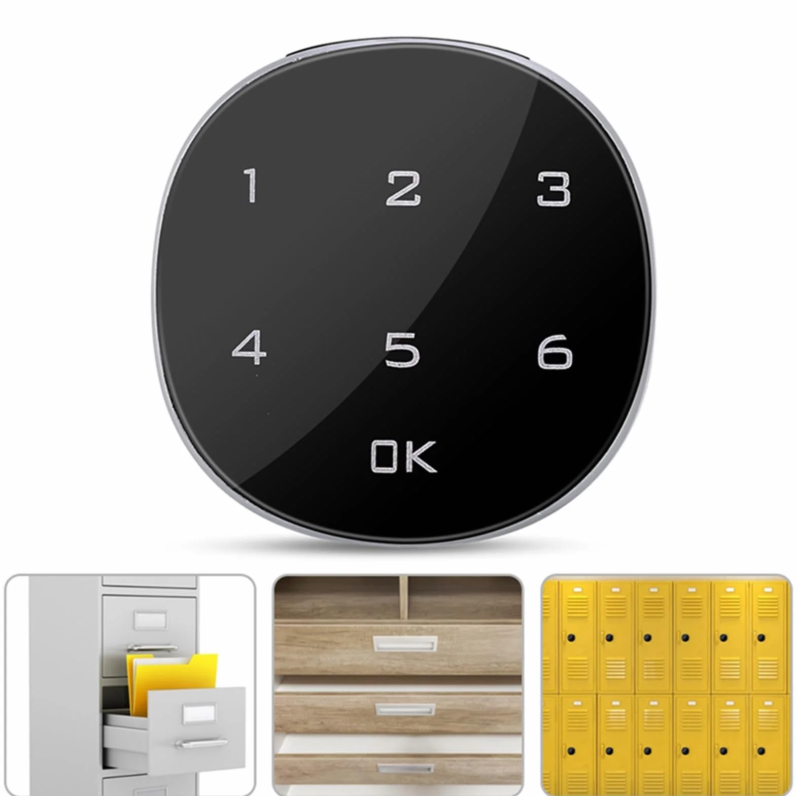 Passwortcodiertes Schloss, Touchscreen Digitales elektronisches Keyless Tastatur Schrankschloss für Schmuckkasten Postfach Schulschließfach Medizinschrank Schrank