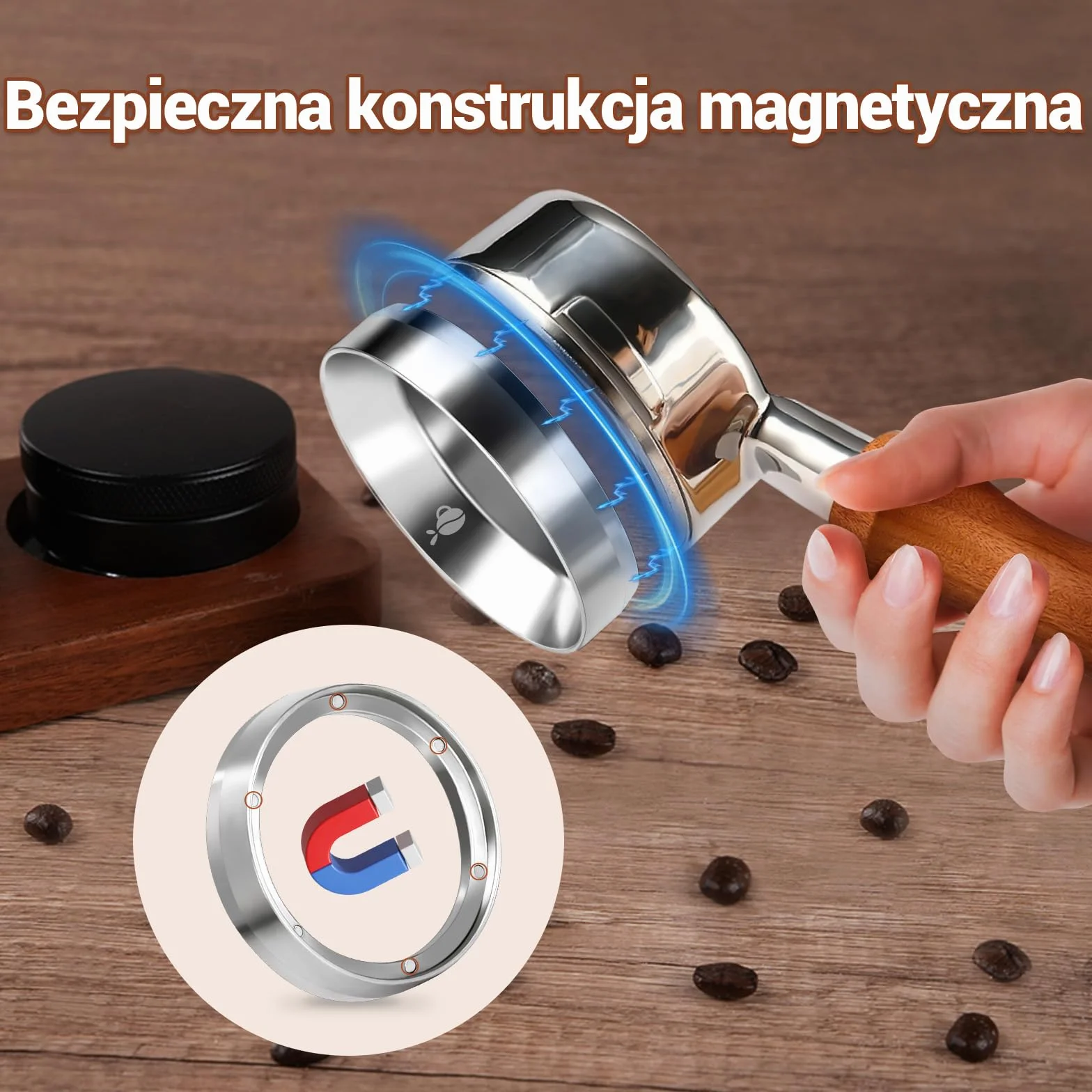 Lejek dozujący 54 mm, lejek dozujący do espresso ze stali nierdzewnej 304, lejek do portafiltra z magnesem, pierścień dozujący do kawy 54 mm, narzędzia baristyczne kompatybilne z portafiltrem