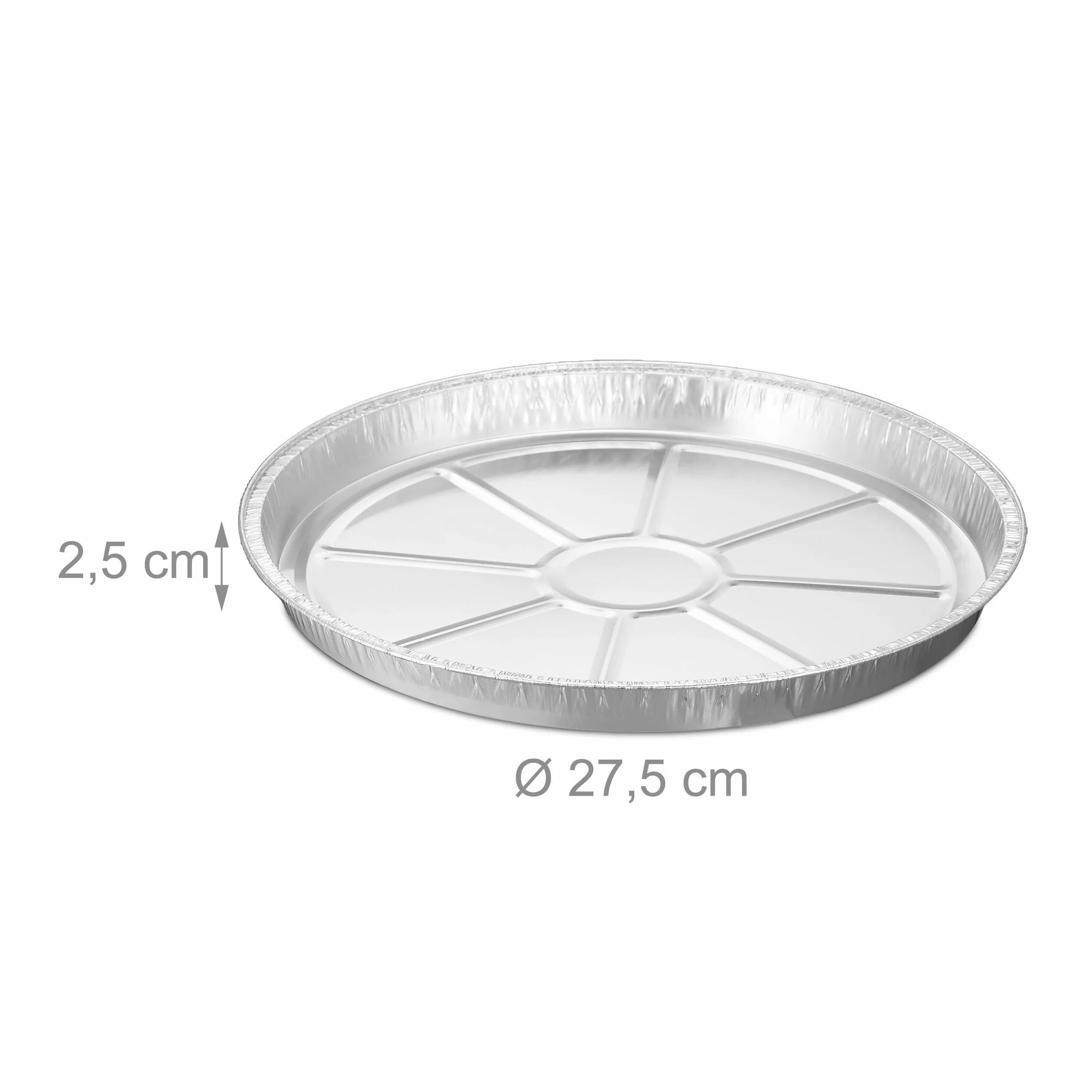 Relaxdays Aluminiowe miseczki okrągłe 50 sztuk 2,5 x 27,5 cm forma do pieczenia srebrne