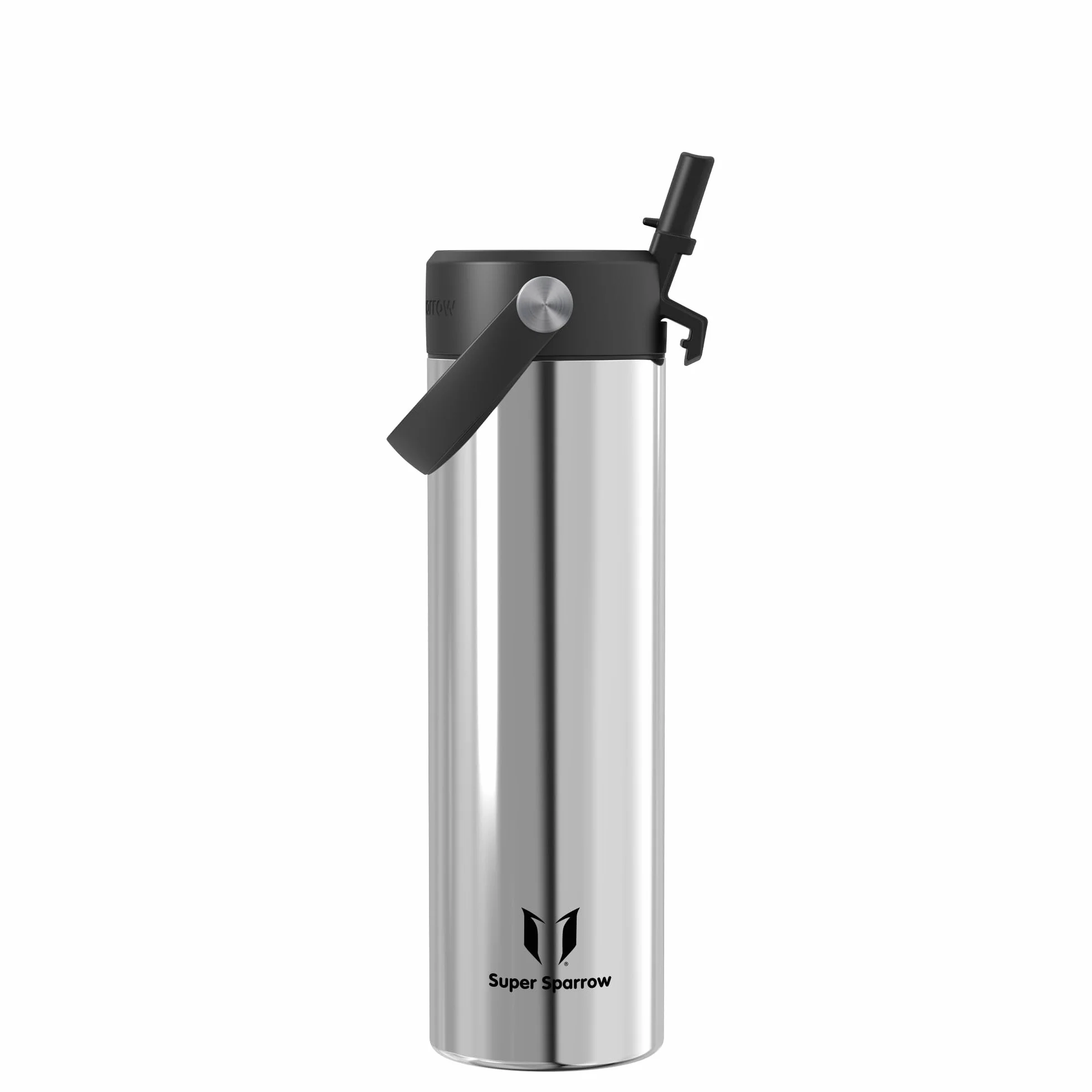 Sparrow SwivelSip Butelka Termiczna Ze Stali Nierdzewnej - 750ml - Metalowa Butelka ze Słomką i Szerokim Otworem - Bez BPA, Szczelna - Izolowany Termos Do Siłowni, Podróży, Outdooru