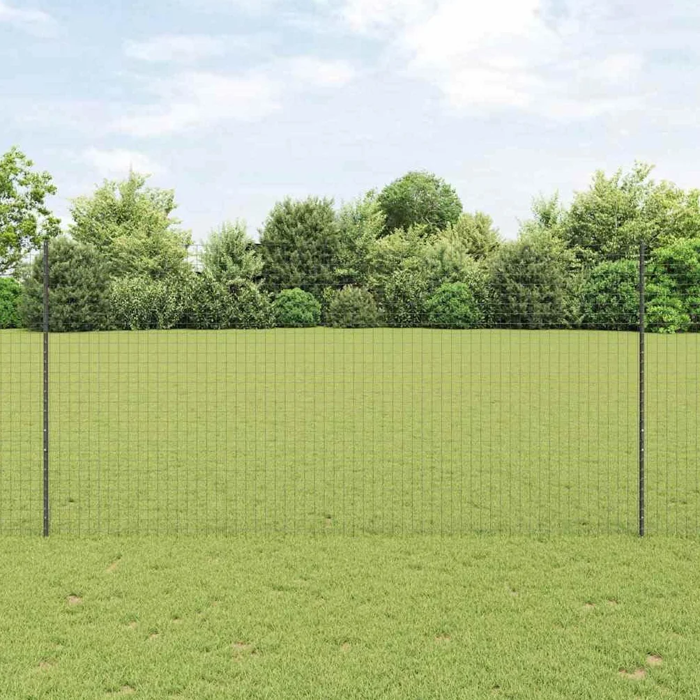 vidaXL Słupek ogrodzeniowy. 5 pcs Szary 150 cm Stal, Słupki ogrodowe i tarasowe, trwałe cylindryczne, nowoczesna bariera do Twojego podwórka