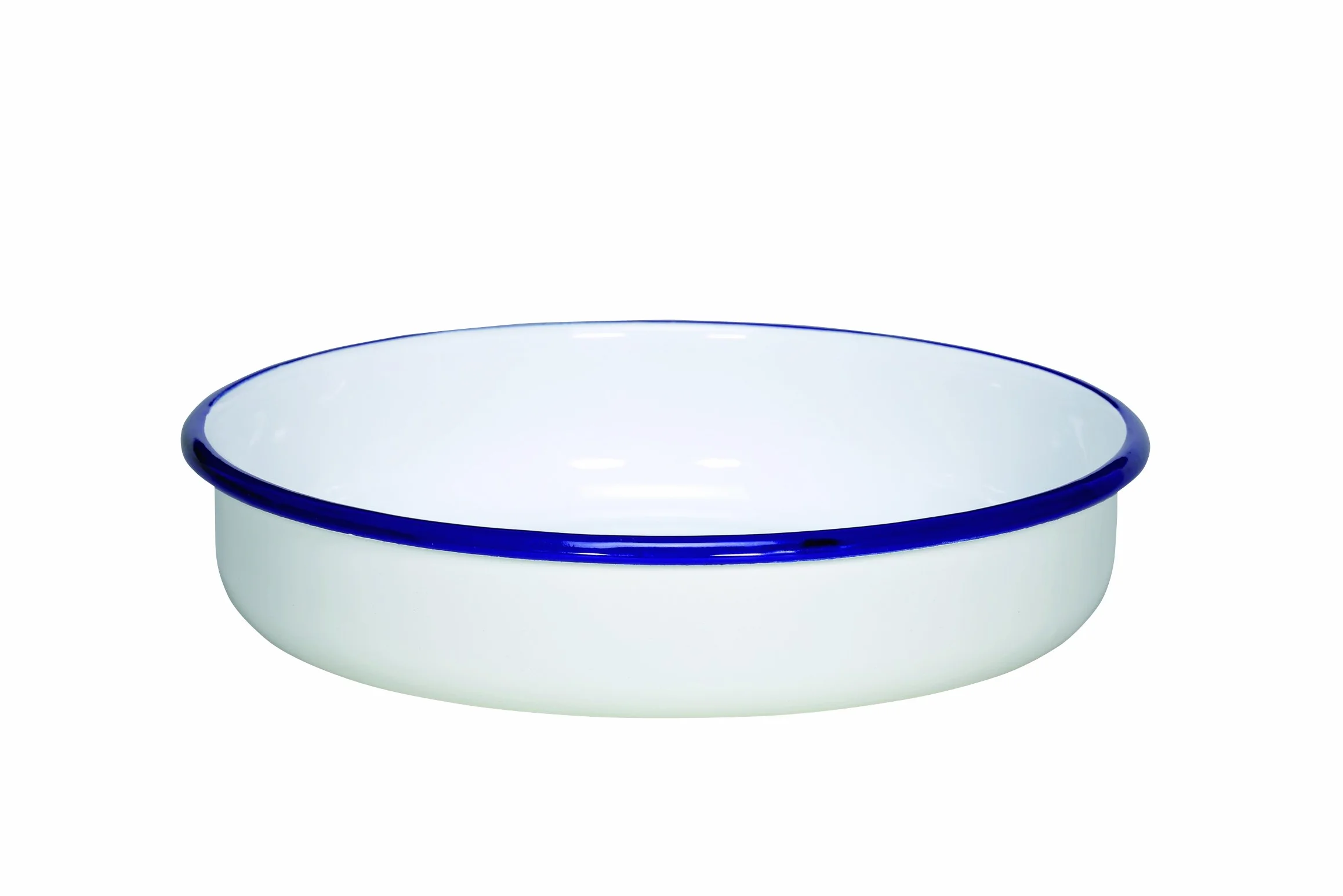 Karl Krüger 442F/24/B Husum Ø 24 cm miska okrągła, biała z niebieskim brzegiem