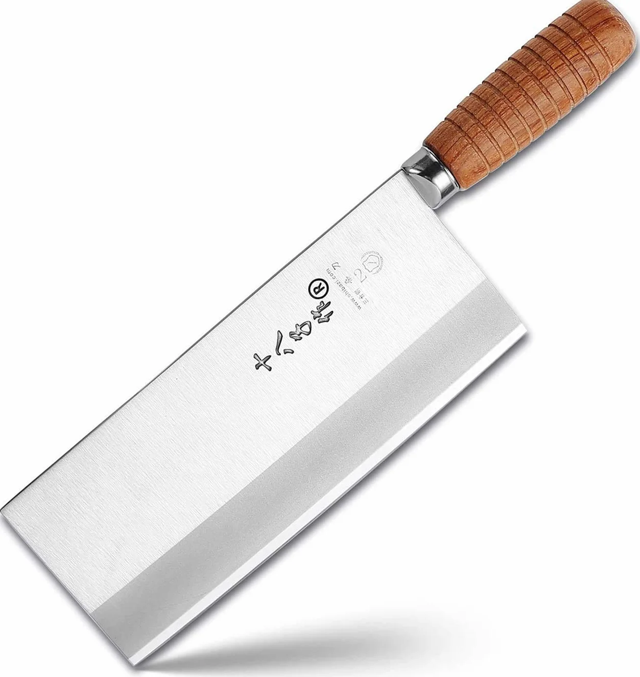 SHI BA ZI ZUO 8-inch Kitchen Knife Chef Knife Stainless Steel Vegetable Knife Non-stick Blade with Wooden Handle