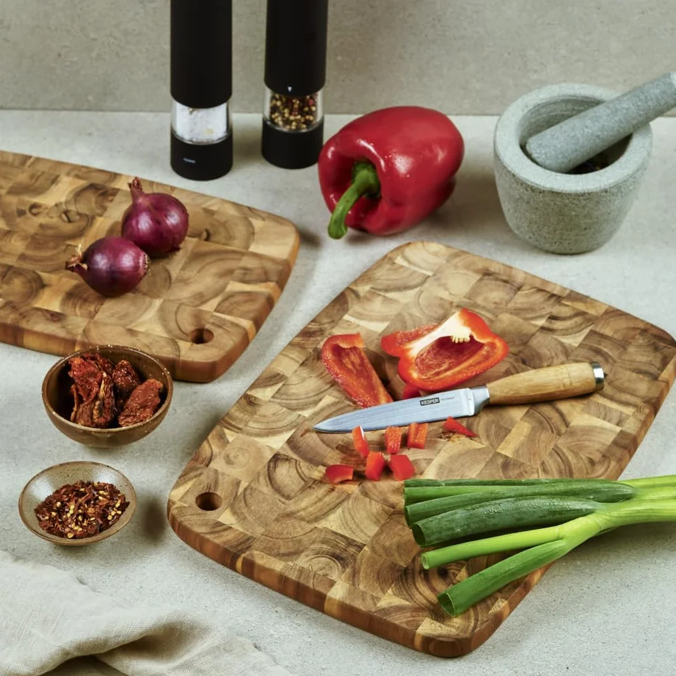 KESPER Deski do krojenia zestaw 2 sztuk drewno akacjowe 40x28x2 cm 32x22x2 cm brązowy