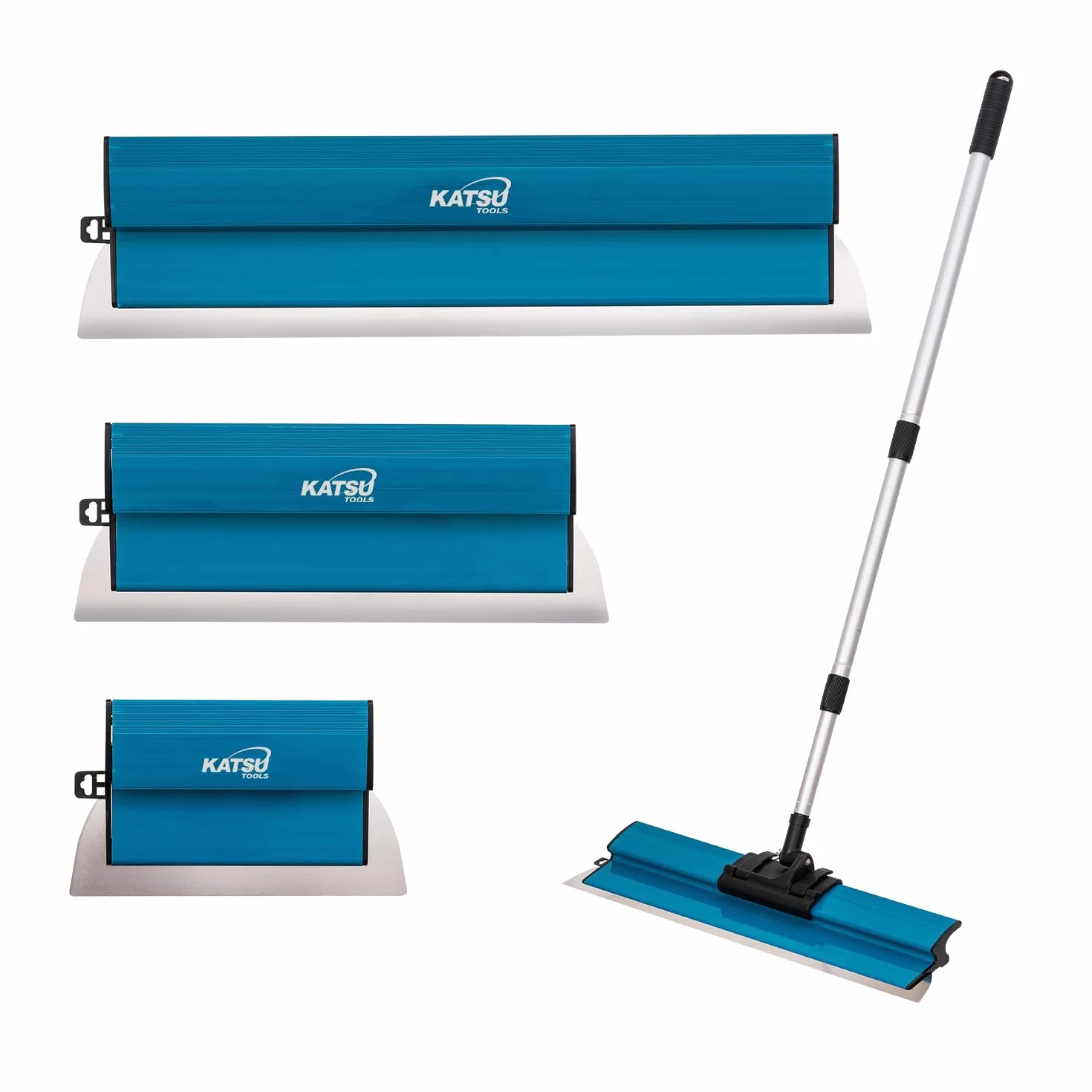 KATSU Tools Zestaw szpachli do płyt gipsowo-kartonowych, 25 + 40 + 60 cm, ostrza ze stali nierdzewnej, szpachelka, deska, tynk ścienny i sufitowy, narzędzia do wygładzania