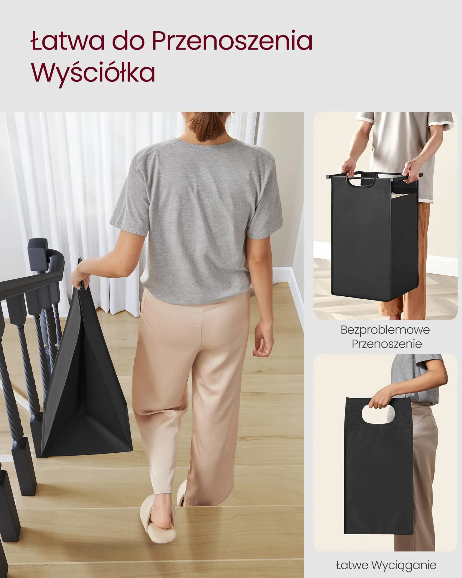 VASAGLE kosz na pranie 2 x 46L 73 x 33 x 72 cm metalowa rama rustykalny brąz i czarny