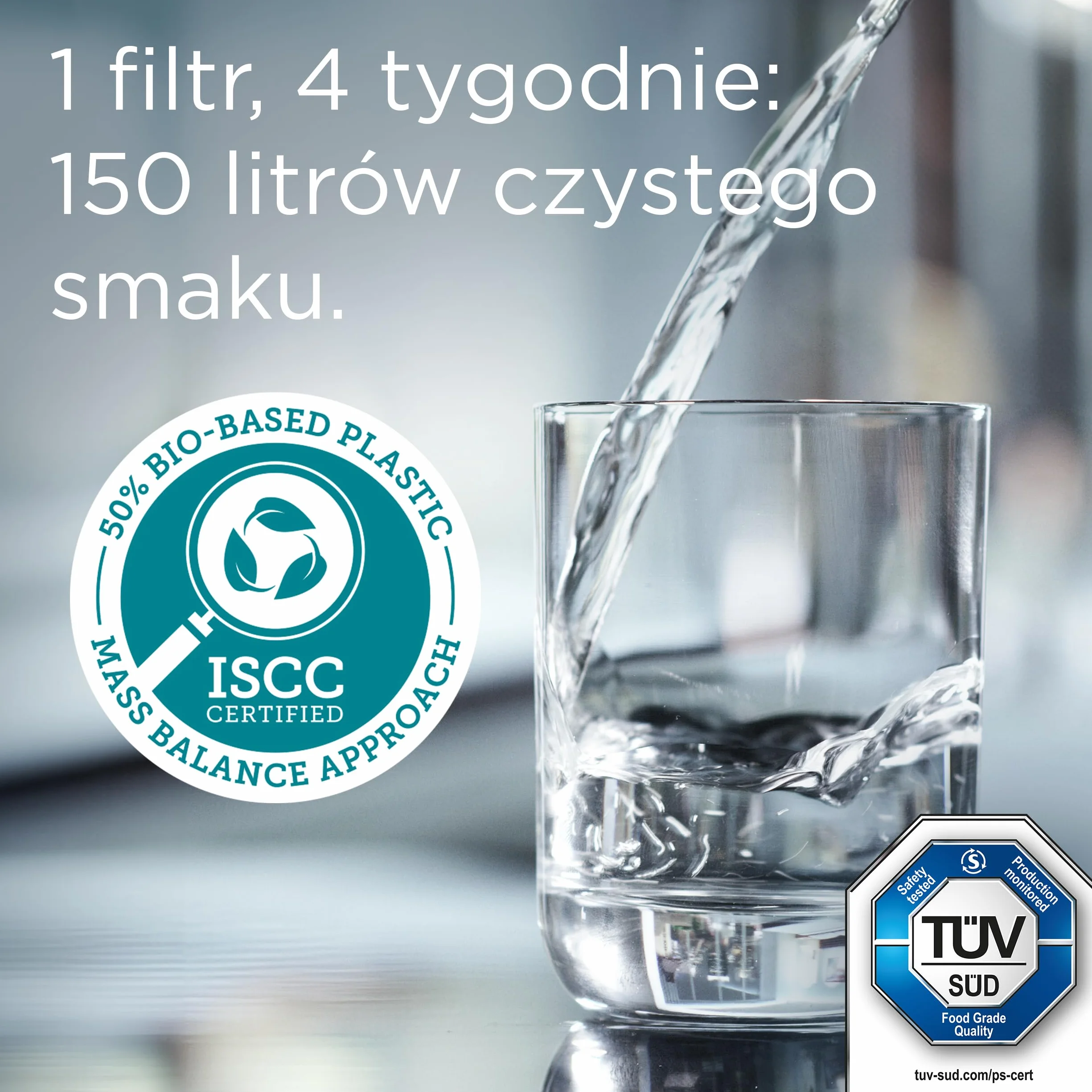 BRITA Szklany dzbanek filtrujący Glass (2,5 l) z 1 oryginalnym filtrem BRITA MAXTRA PRO Pure Performance redukującym chlor, kamień, PFAS i metale – dzbanek premium