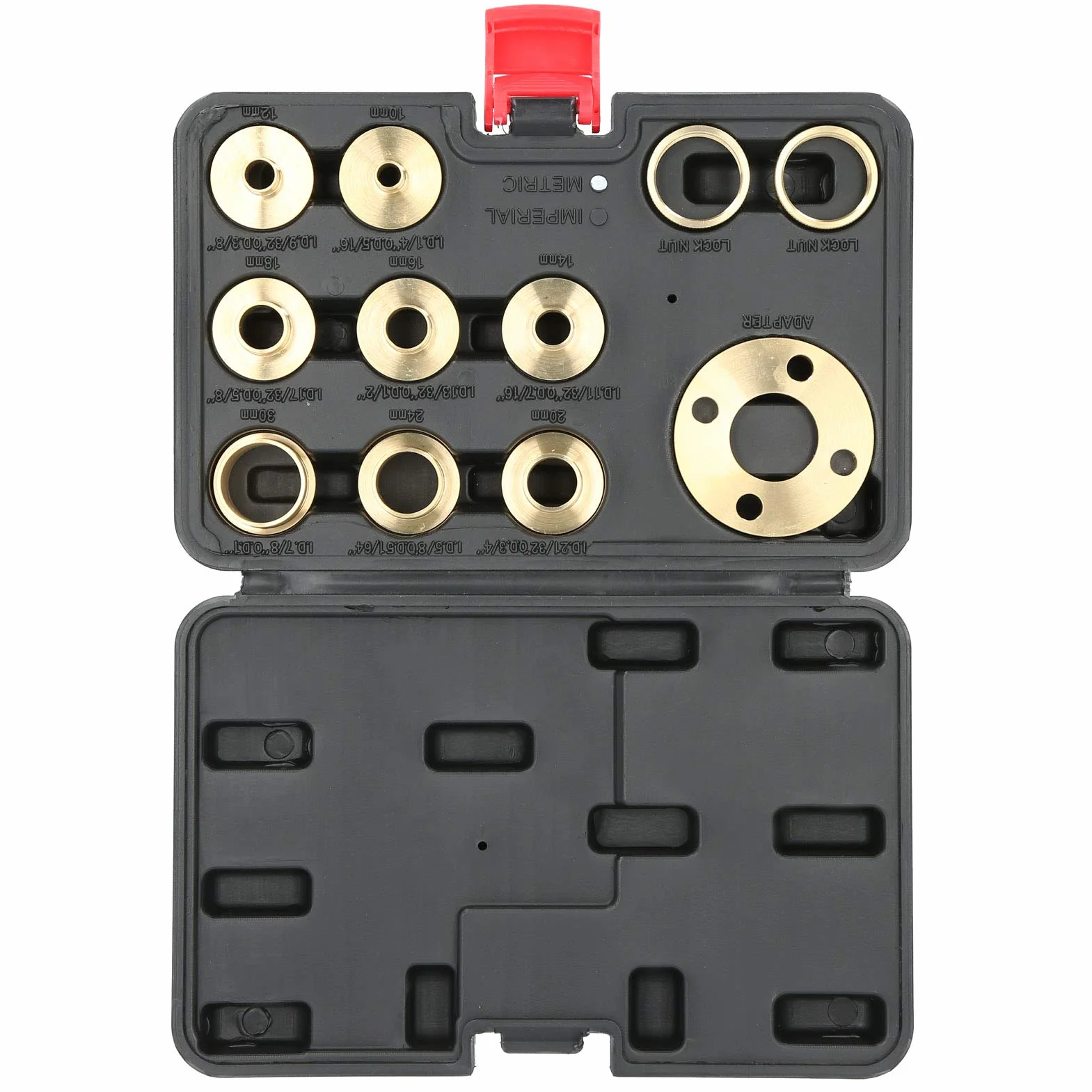 11 Sztuk/Zestaw Części Routera Przewodnik Routera Mosiężny Szablon Prowadnicy Zestaw Tulei z Nakrętką Zabezpieczającą Adapter Router Akcesoria