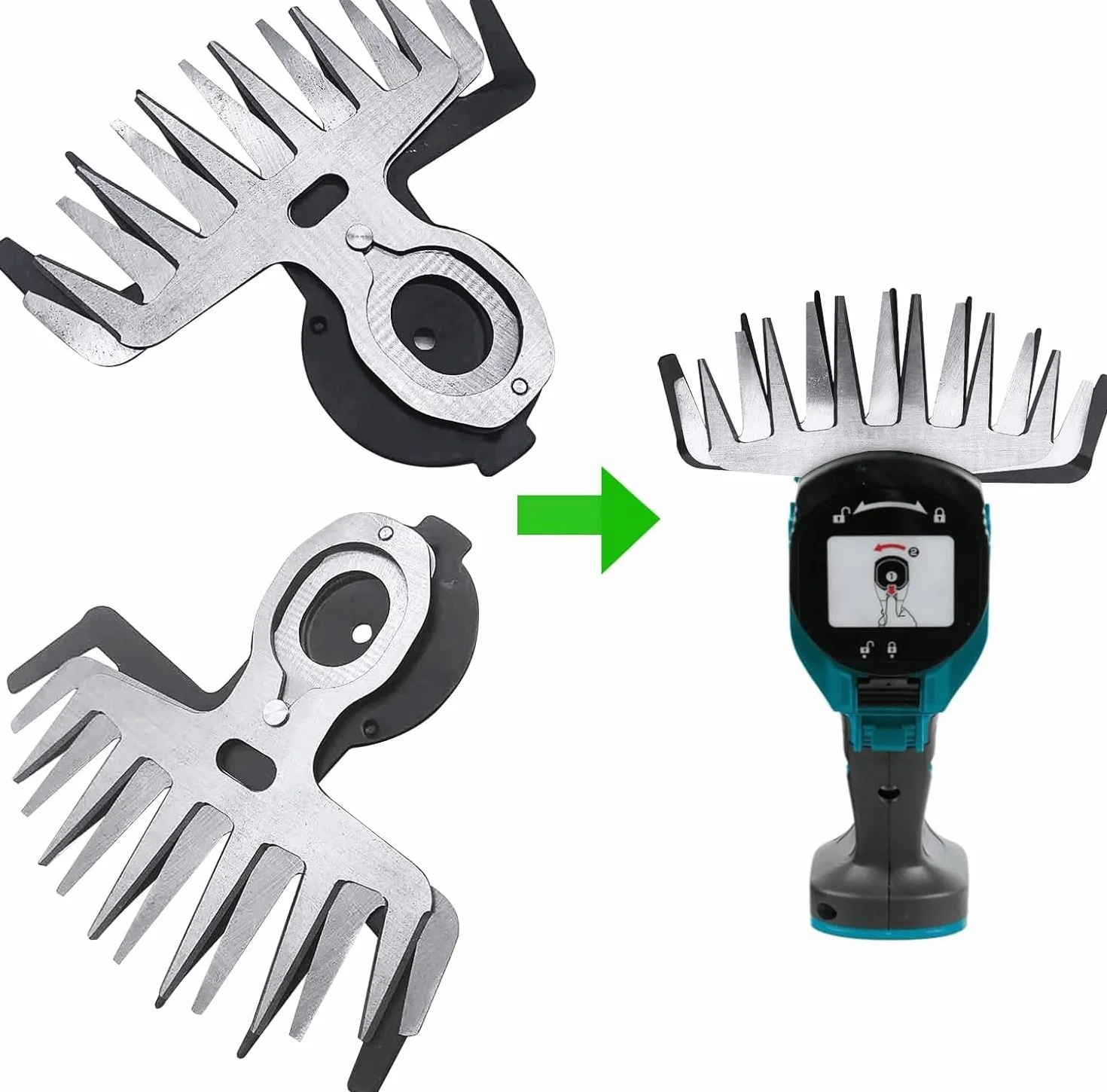 1 x 7-calowy trymer do krzewów pasuje do Makita 18 V LXT nożyce do trawy model XMU04 i 12 V max CXT nożyce do trawy model MU04, nożyce do przycinania krzewów (OME: 195267-4)