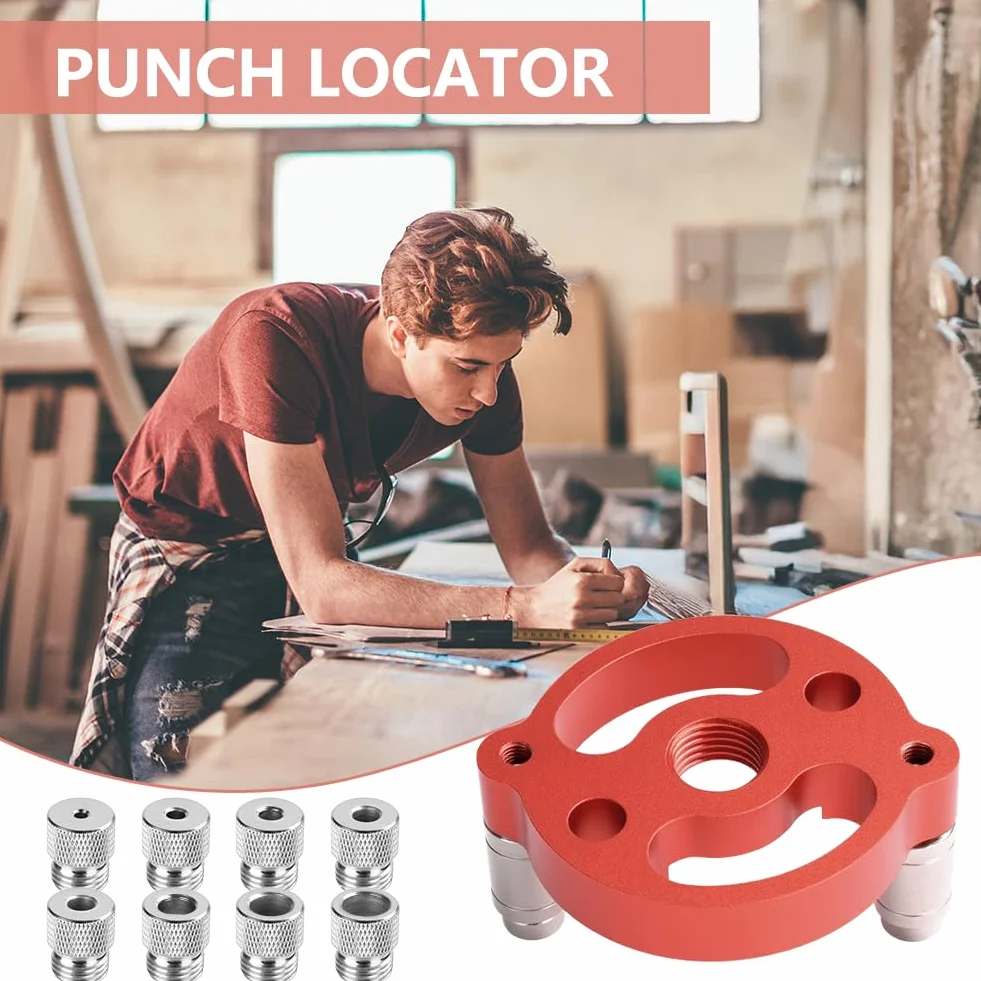 Flintronic Zestaw do wyszukiwania centrum obróbki drewna, lokalizator prowadnic wiertniczych 3 w 1 z tulejami wiertniczymi 3/4/5/6/7/8/9/10 mm, zestaw prowadnic do wiercenia otworów pionowych
