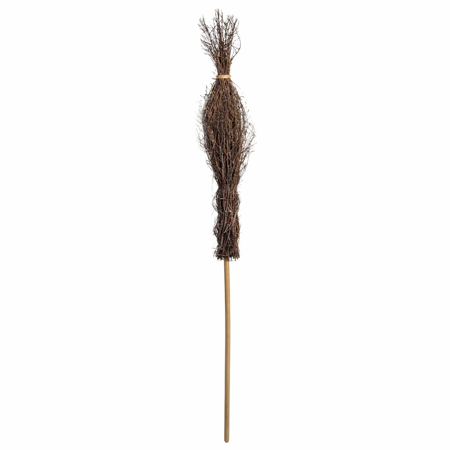 Miotła czarownicy brzozowa miotła słomkowa na Halloween, karnawał, akcesoria do kostiumu, drewno naturalne, długość 150 cm