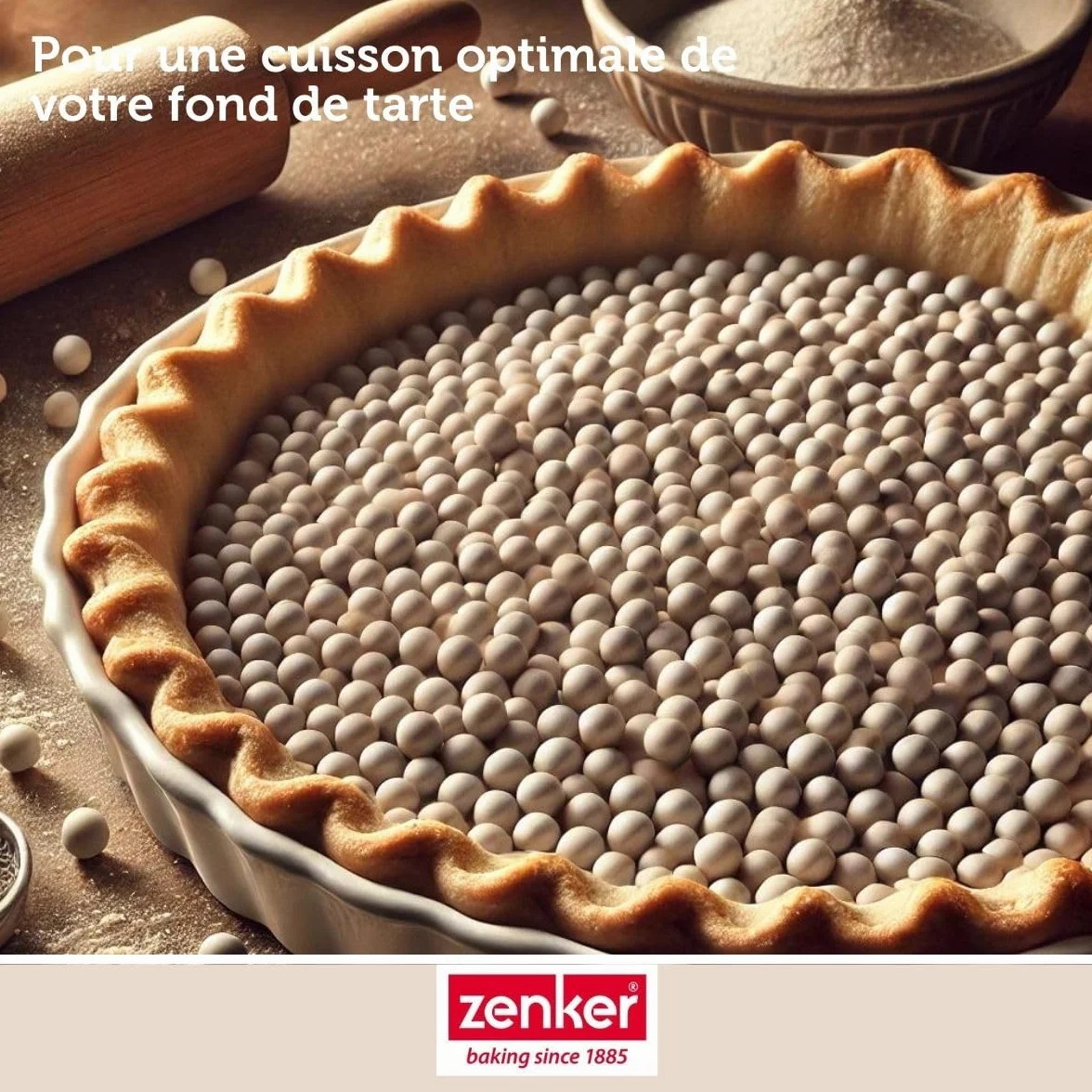Zenker 9929850 Zestaw 2 wiaderek do ciasta szlifowanego, kulki do pieczenia ciasta szlifowanego, kulki do pieczenia, ceramiczne, białe, 1,1 cm