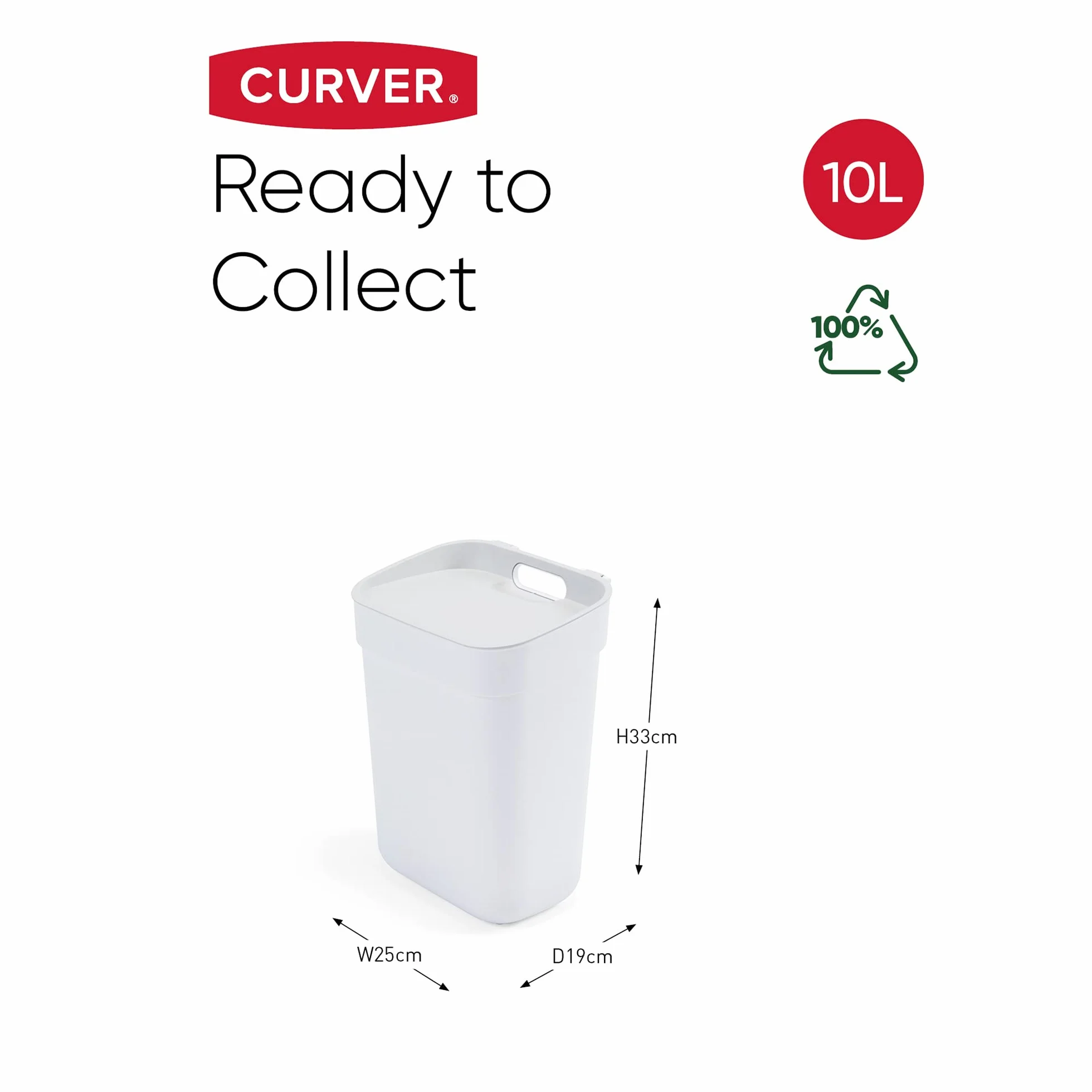 Curver Ready to Collect Kosz do recyklingu Biały 10 l