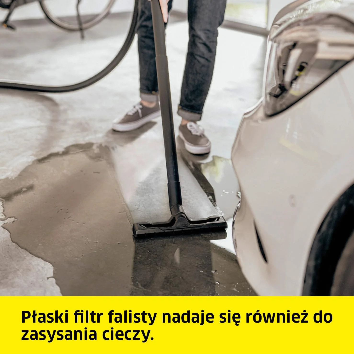 Kärcher płaski filtr falisty KFI 4440 do odkurzaczy Kärcher na mokro/sucho, długotrwała moc ssania podczas odkurzania drobnego pyłu w trakcie prac remontowych i pracy z elektronarzędziami