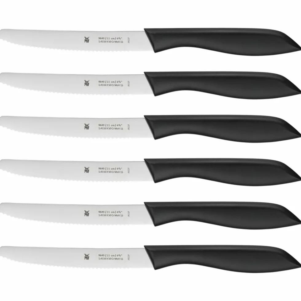 Wmf Classic Zestaw Noży 6 sztuk Czarny Srebrny