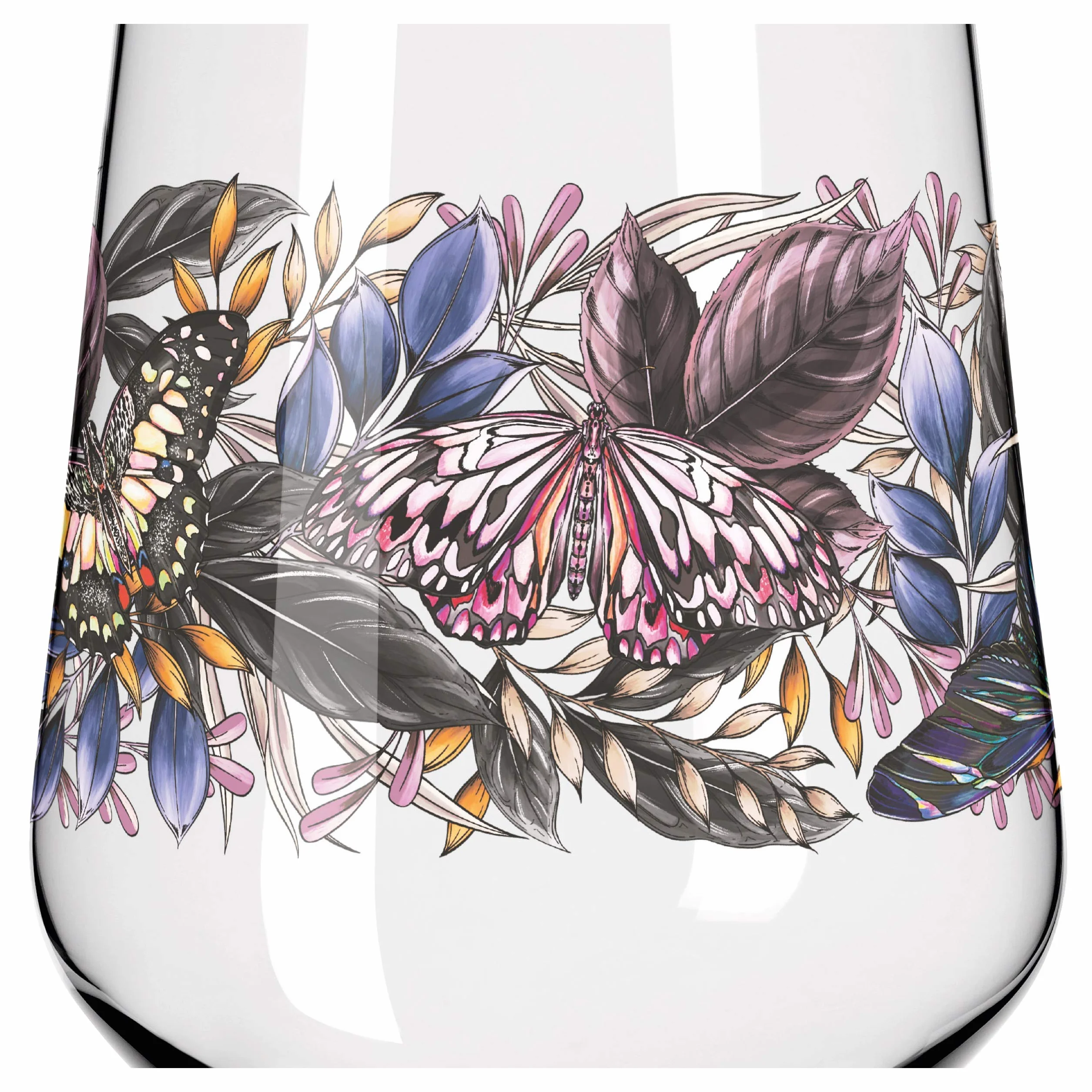 RITZENHOFF 3701001 Kieliszek do ginu, 700 ml, seria Shadow Fauna, zestaw nr 1, 2 sztuki, bocian i motyl - Made in Germany