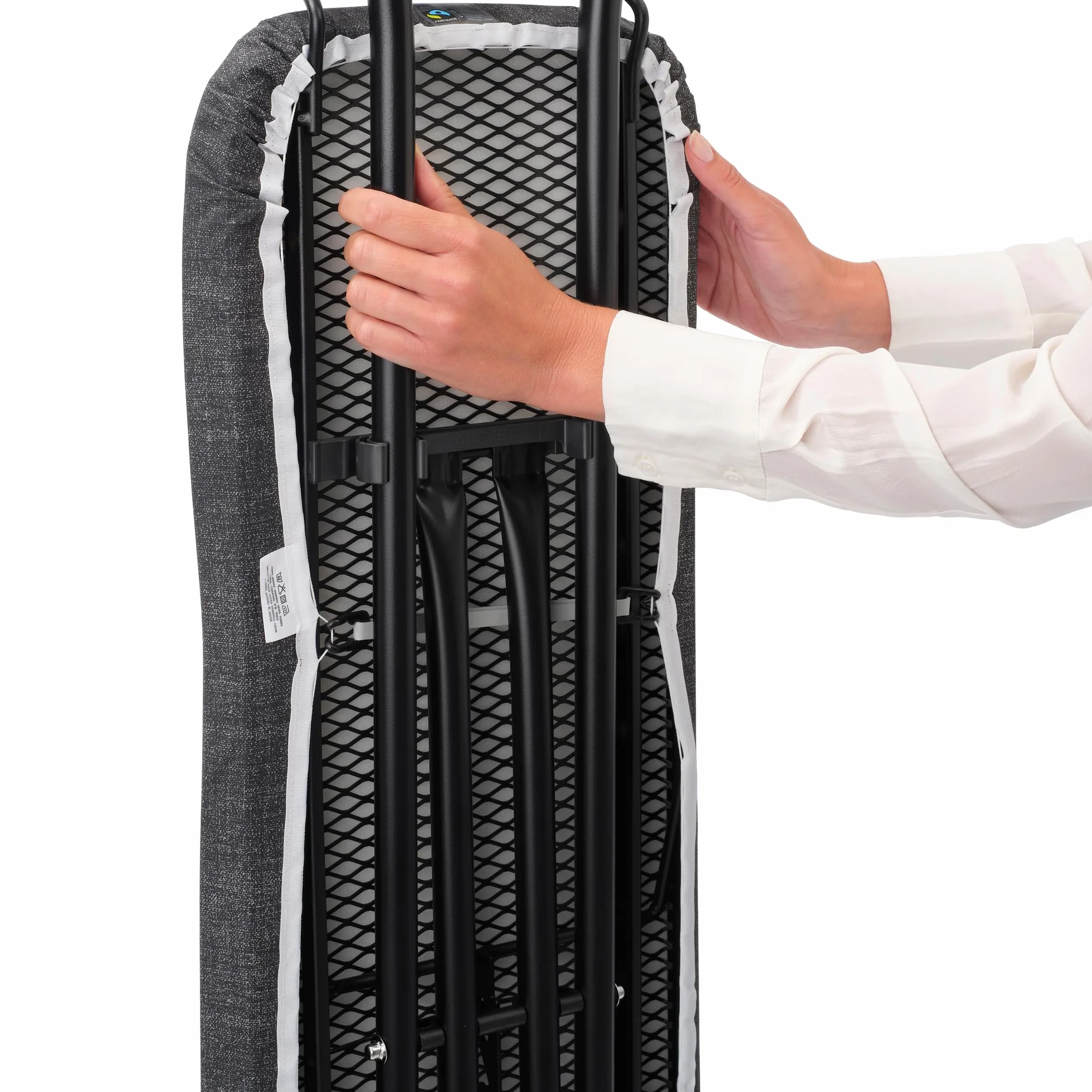 Brabantia - Ironing Board A - With Adjustable Iron Rest - Adjustable Height - Non-Slip Rubber Feet - 100% Fairtrade Cotton Cover with Foam Layer - Foldable - New Dawn - Size A (110x30 cm)