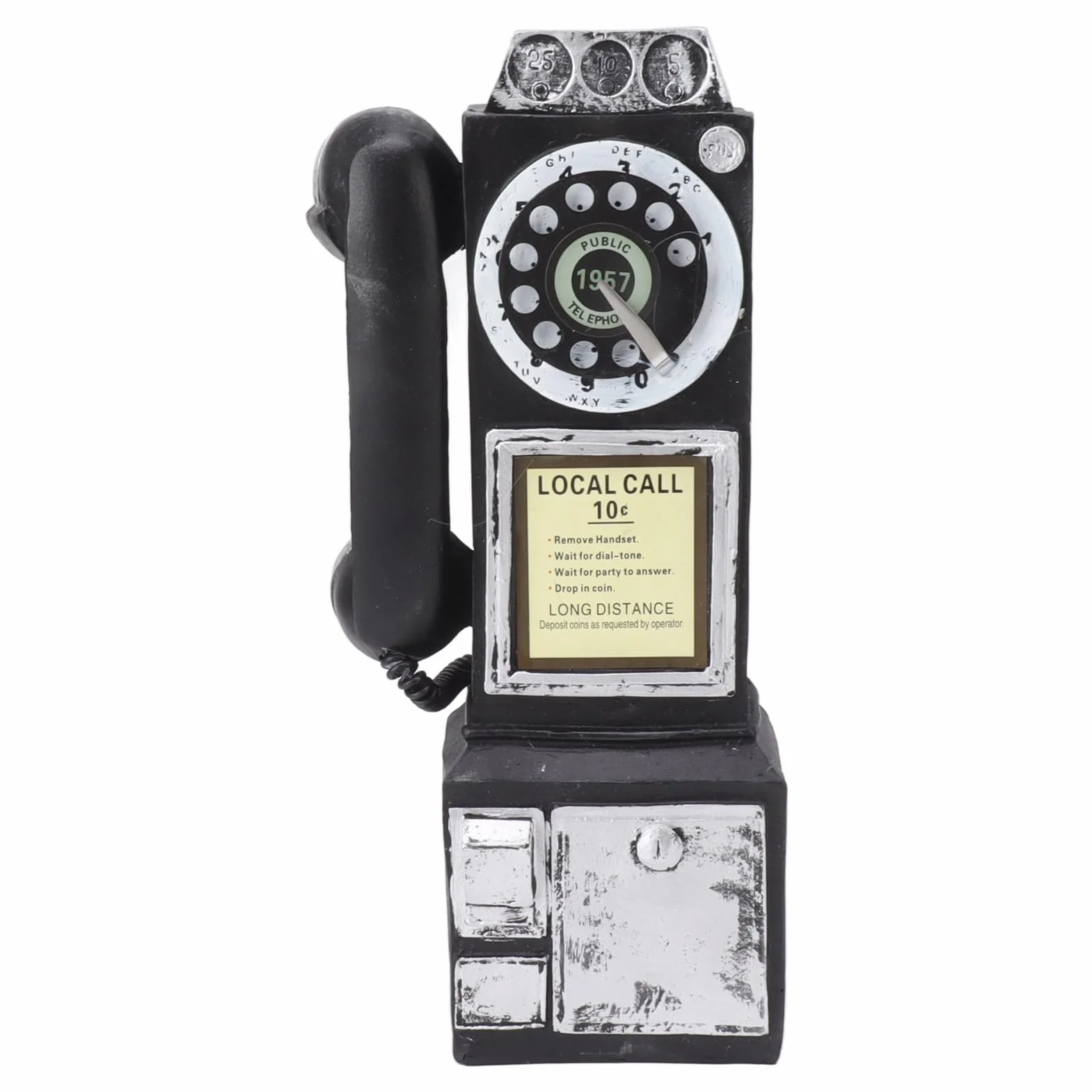 Antyczny Telefon Ornament, Modny Klasyczny Model Telefonu Komórkowego, Vintage Obrotowy Antyczny Wystrój Telefonu, Ozdoby Rzemieślnicze Cafe Bar Window Booth Decoration (Czarny)