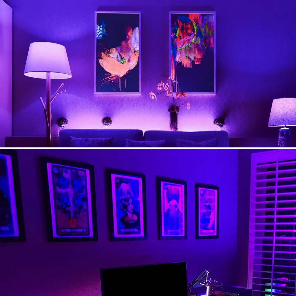 Onforu ON-GY01-UV-EU-2 Żarówki LED UV, E27, 7 W, Czarne Światło UV, 2 Sztuki