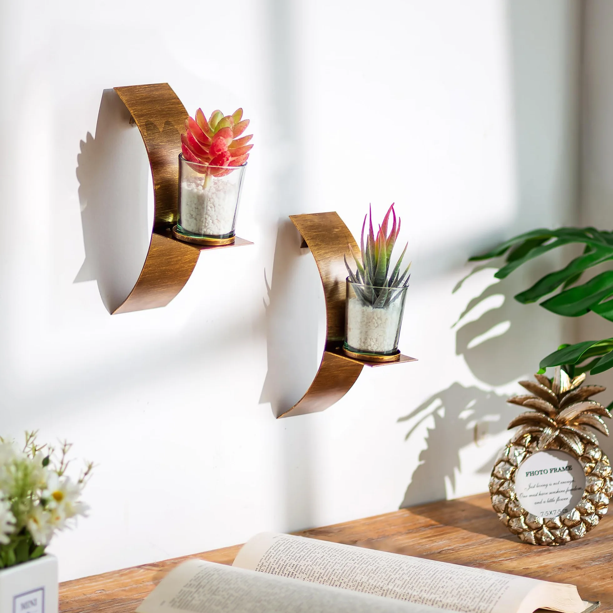 Sziqiqi Świeczniki Rustykalne – Wiszące Ścienne Świeczniki Zestaw 2 sztuk, Vintage Ścienne Kinkiety do Świeczek Tea Light Sztuka Ścienna Dekoracja do Salonu Sypialni Kominka Łazienki Przedpokoju