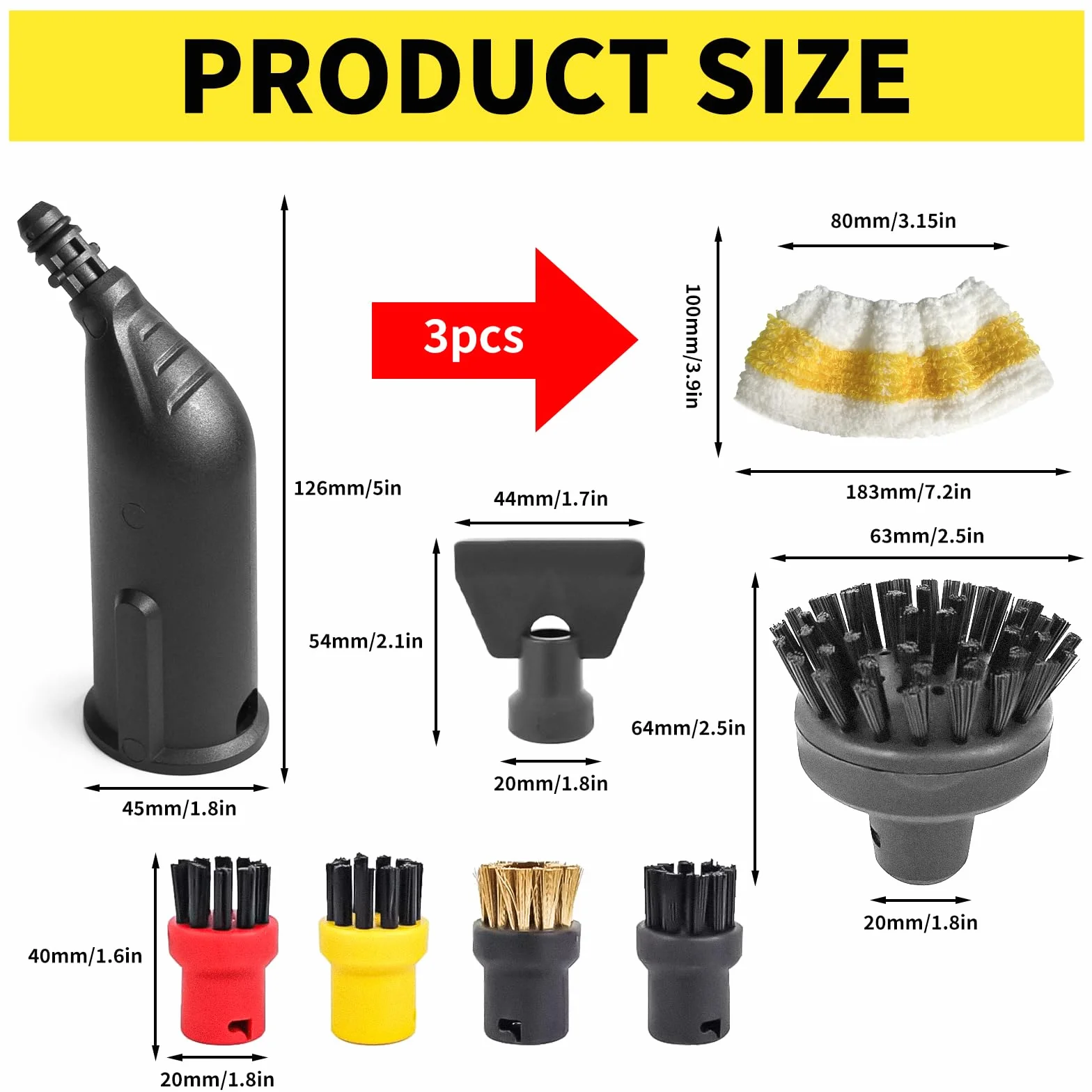 Kärcher Easyfix akcesoria do odkurzacza parowego SC1 SC2 SC3 SC4 SC5 zestaw szczotek okrągłych