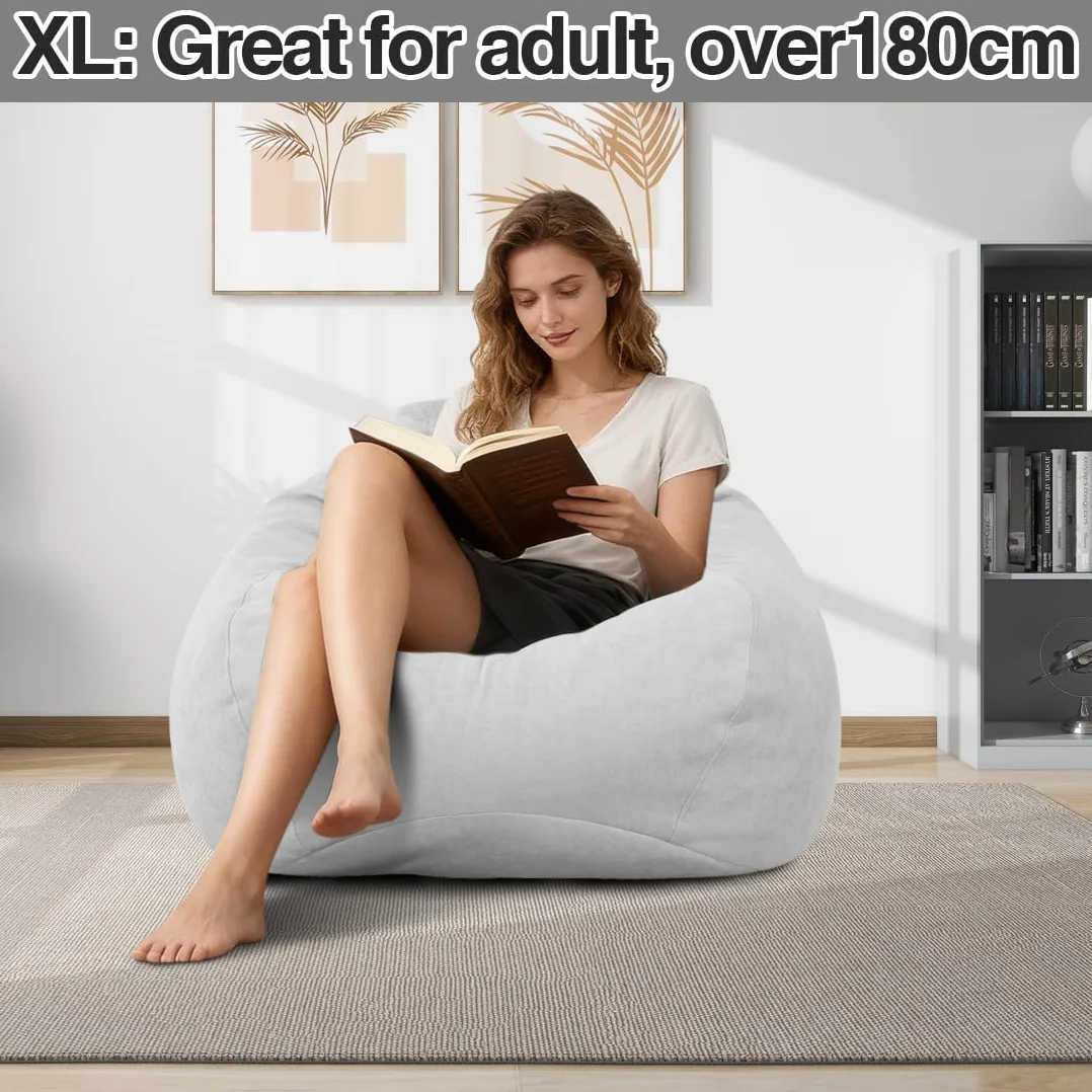 Bean Bag Chair worek do siedzenia 100 x 120 cm XL duży pokrowiec bez wypełnienia