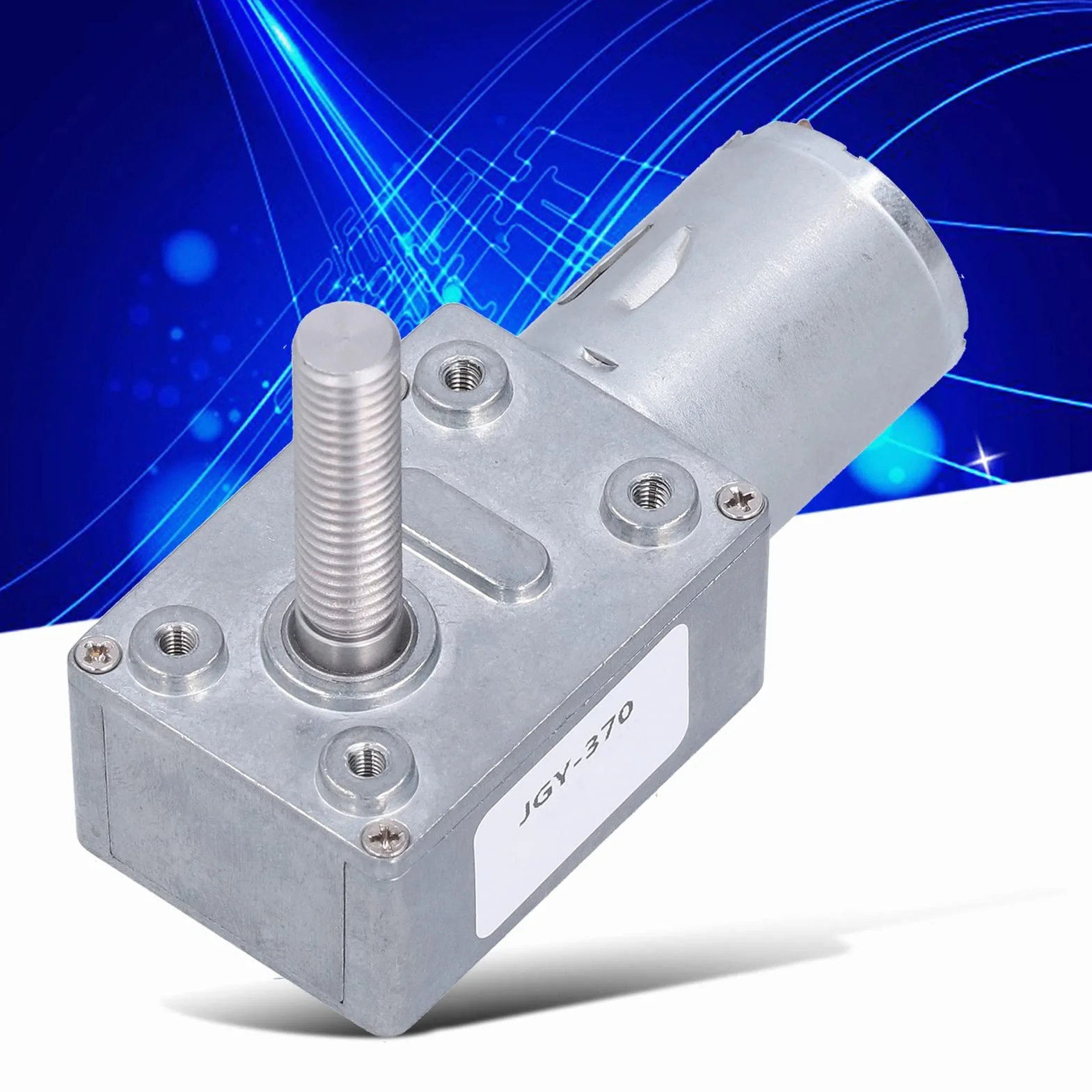 Jgy-370 Motoreduktor Ślimakowy Przemysłowy, DC 12V 66 obr./min, Wał Gwintowany M8, Samoblokujący, Regulowana Prędkość, 8x33mm