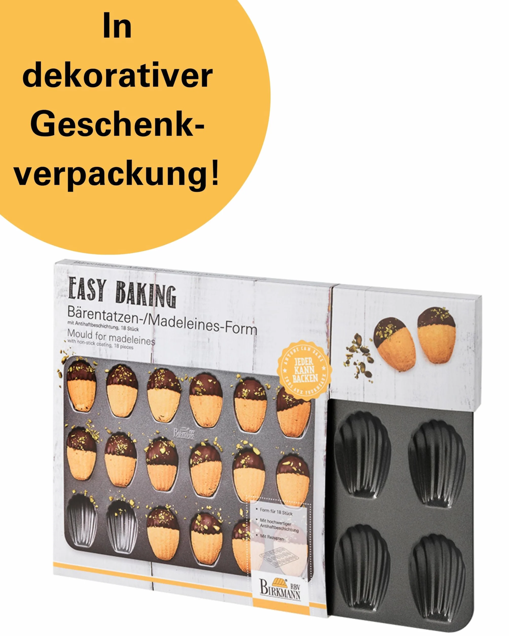 RBV Birkmann Easy Baking, 18-krotna blacha do łapy niedźwiedzia z powłoką zapobiegającą przywieraniu