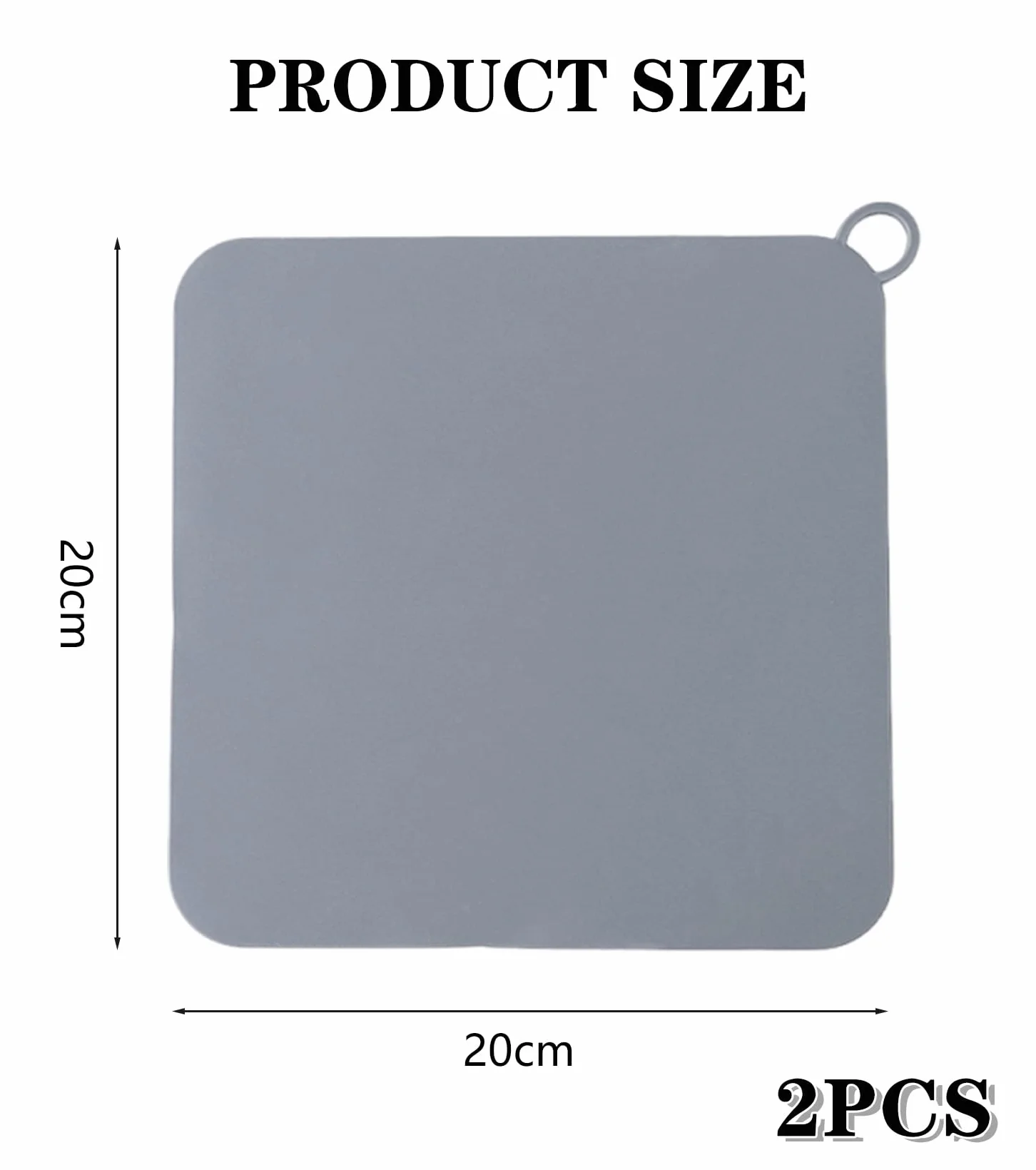 TAKONE Syfon zapachowy, zestaw 2 szt. – 20 x 20 cm silikonowa osłona odpływu, kwadratowa, antyzapachowa, osłona odpływu prysznicowego do łazienki, toalety i kuchni (szara)