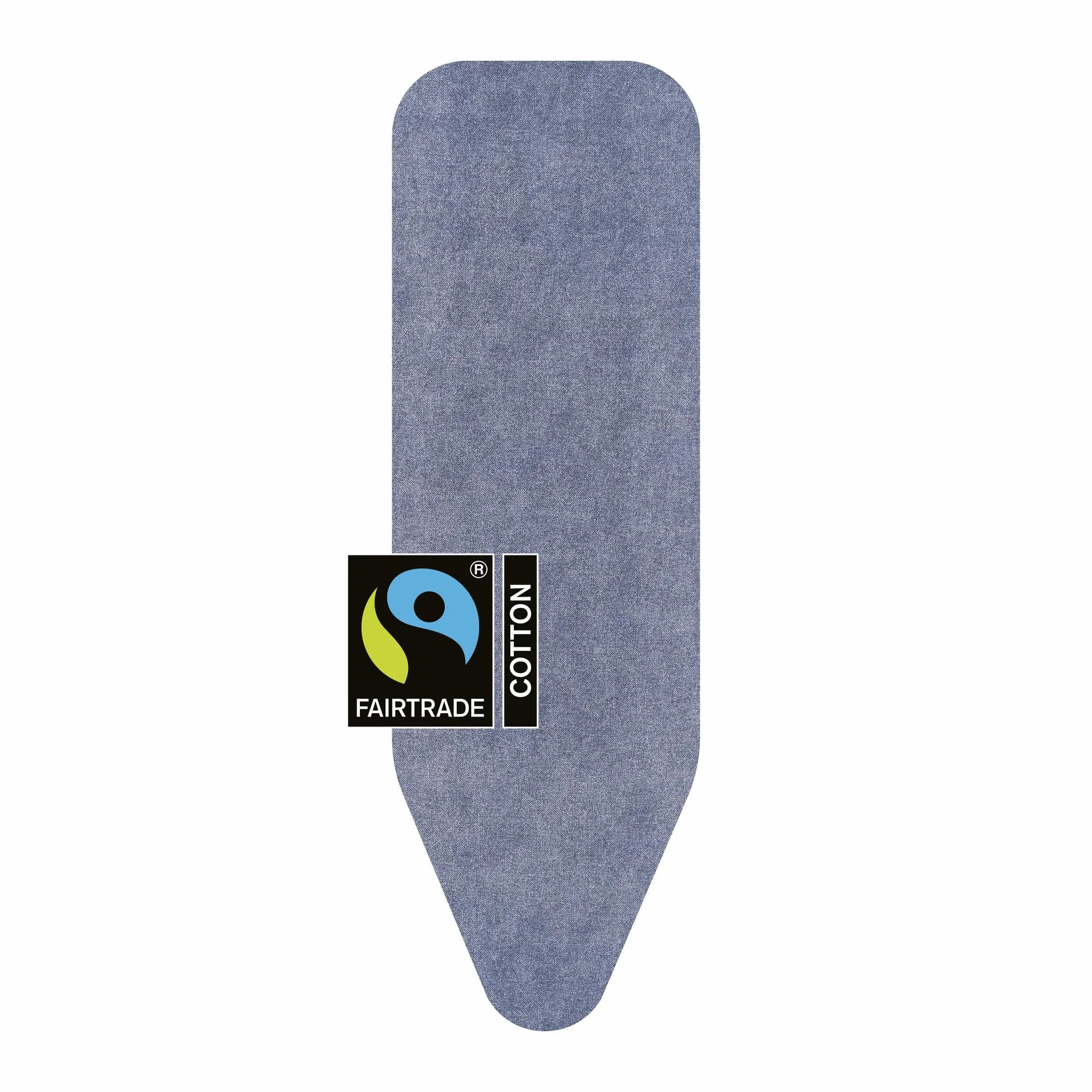 Brabantia Ironing Board Cover B 124x38 cm – Denim Blue | 100% Cotton Top Layer with 8mm Foam Padding | Perfect Fit for Size B Ironing Boards | Durable, Washable, and Easy to Install