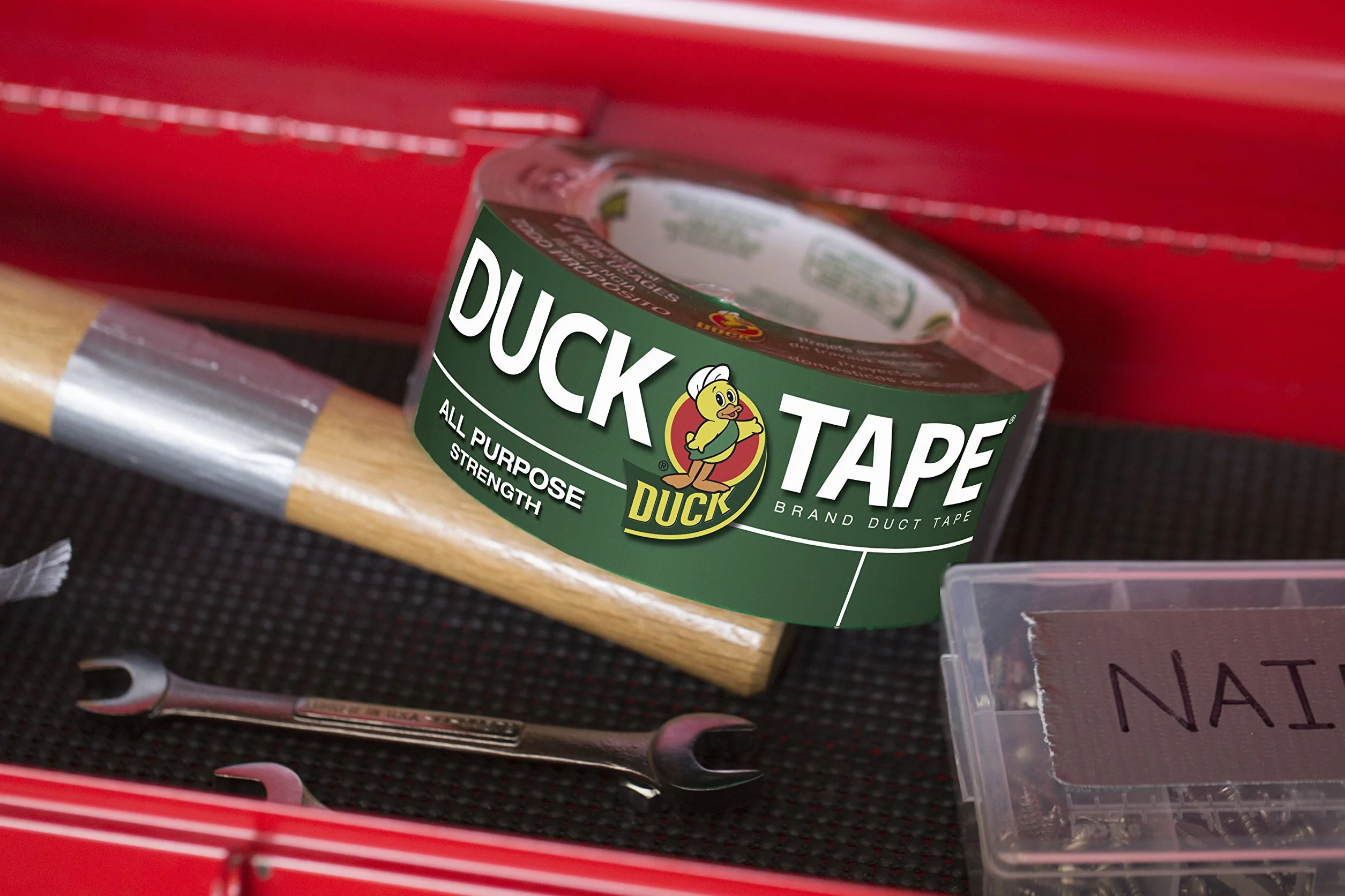 Duck Tape Oryginalna biała taśma naprawcza 50 mm x 5 m, ulepszona formuła o wysokiej wytrzymałości wodoodporna taśma klejąca do tkanin i kleju