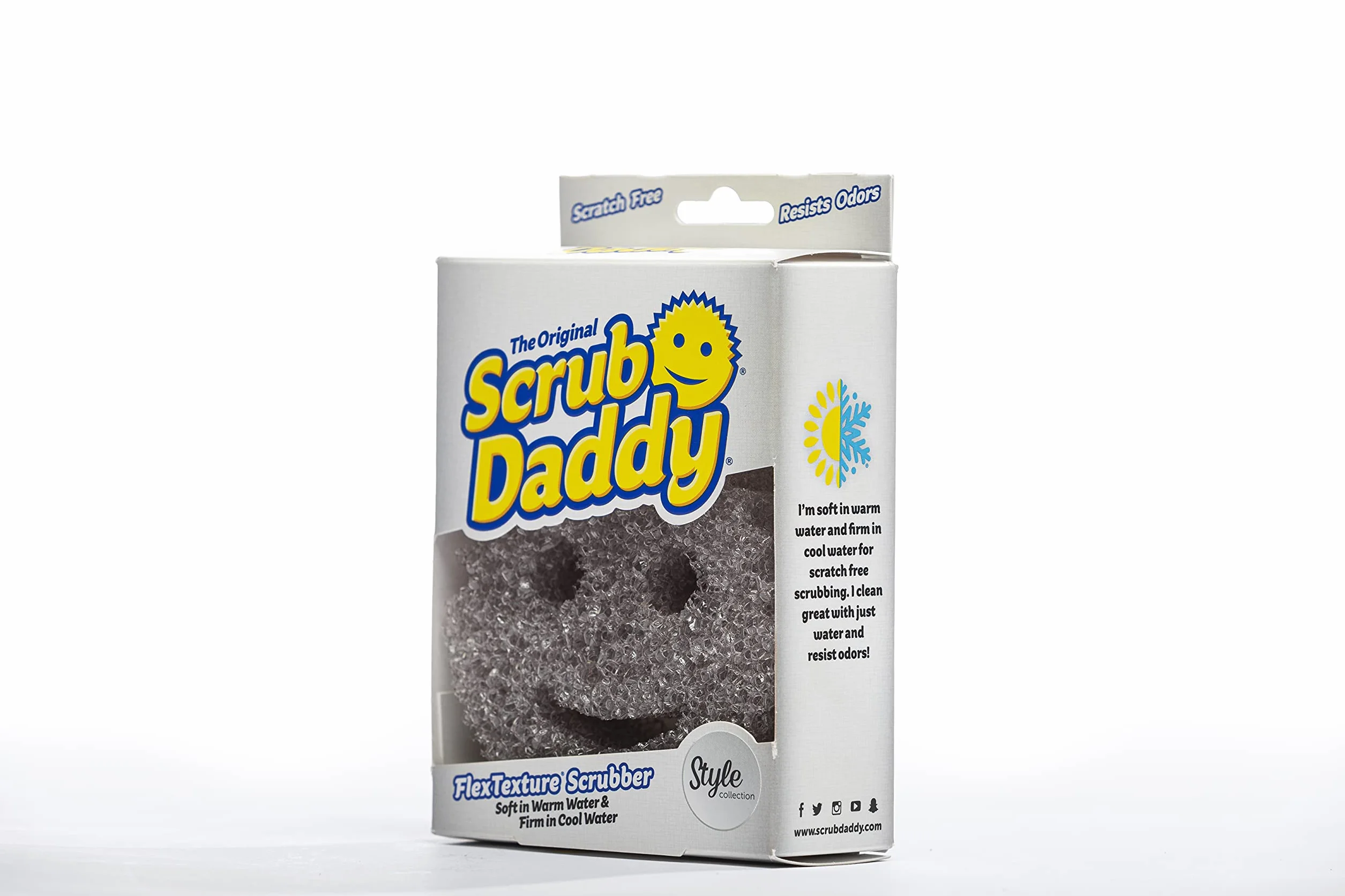 Scrub Daddy Kolekcja stylów - szara gąbka do debugowania, czyszczenie zmieniające teksturę, 1 opakowanie po 1, SDSTGY