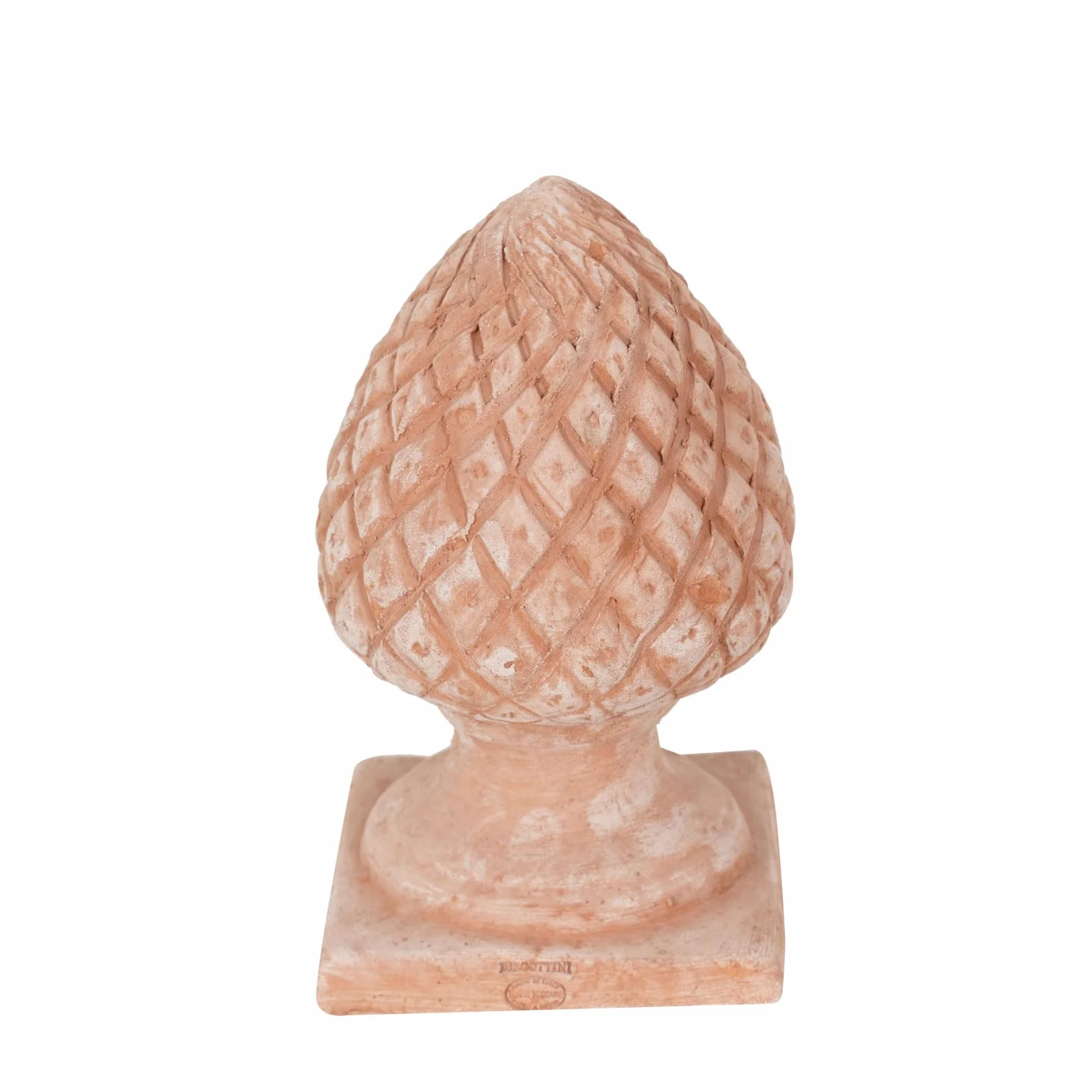Biscottini Dekoracyjna szyszka z terakoty 27 x 15 x 15 cm | Duże ozdobne szyszki na zewnątrz Made in Italy | Wystrój domu i ogrodu