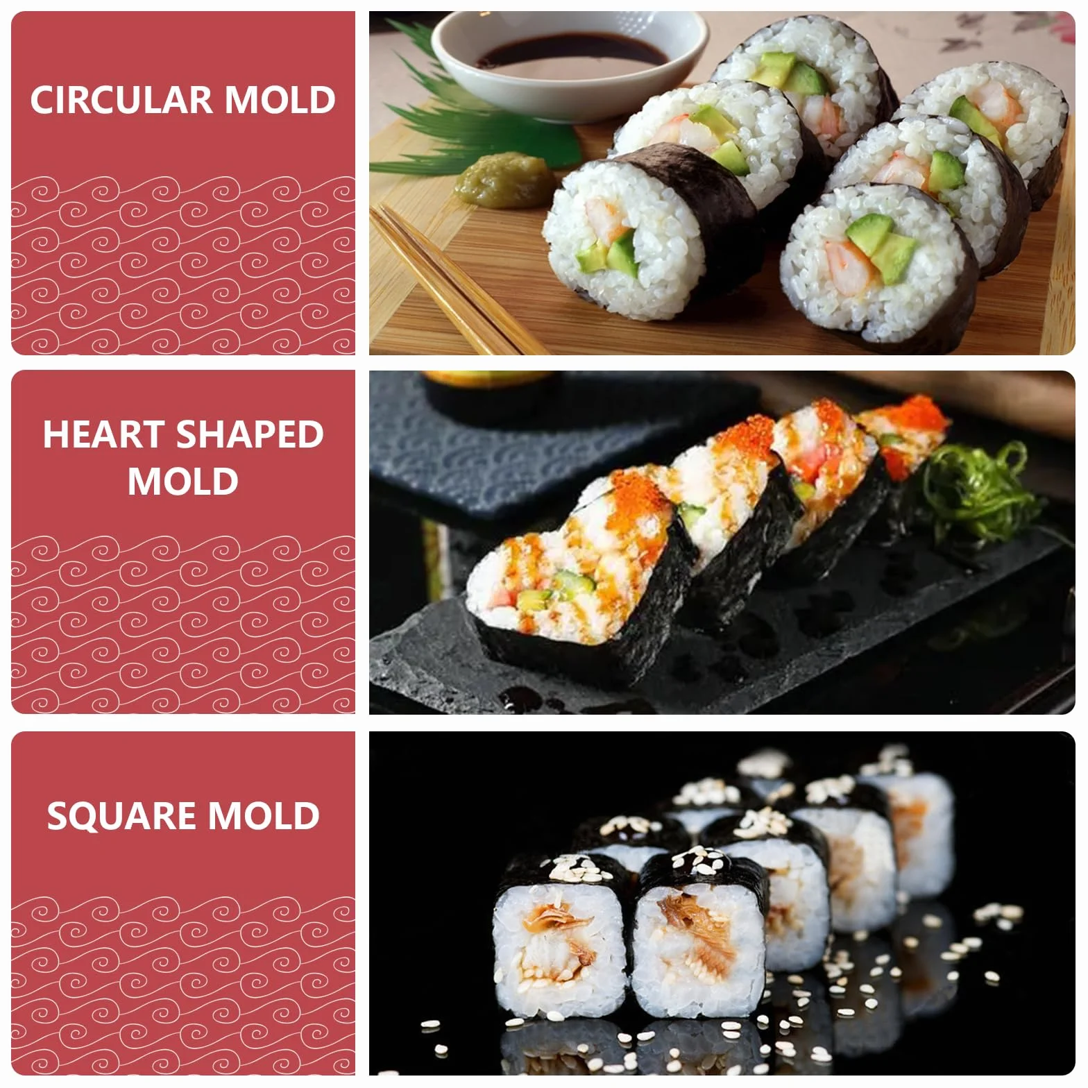 Zestaw do sushi dla początkujących 20-częściowy Deluxe z matą, talerzami, foremkami, nożem, pałeczkami