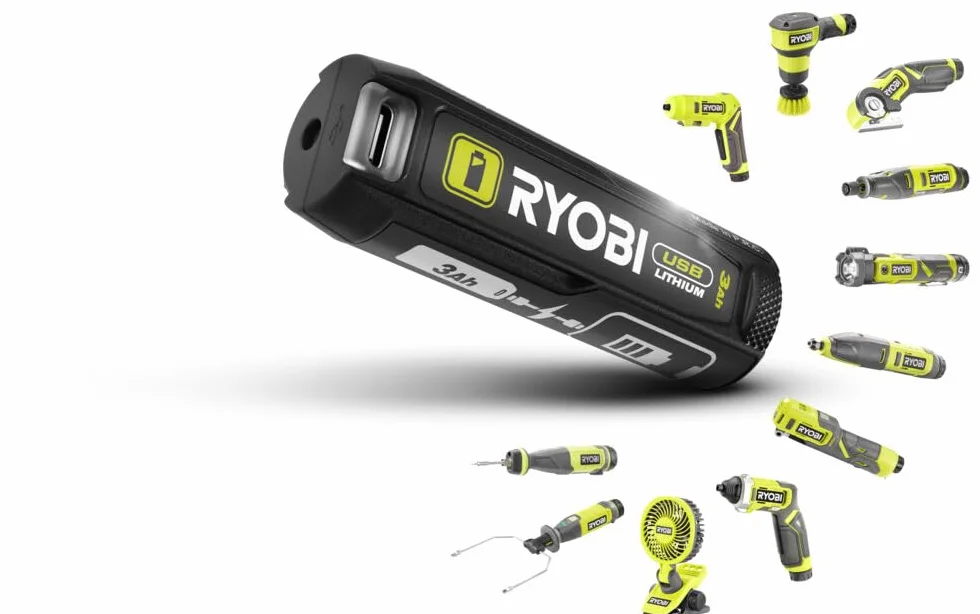 Ryobi - Mini Wielofunkcyjne Narzędzie 4V - 5000-25 000 Obr Na Min - Wymiana Akcesoriów Bez Użycia Narzędzi - Kabel Usb C - Dostarczany Z 15 Akcesoriami - Rrt4-120Ga15