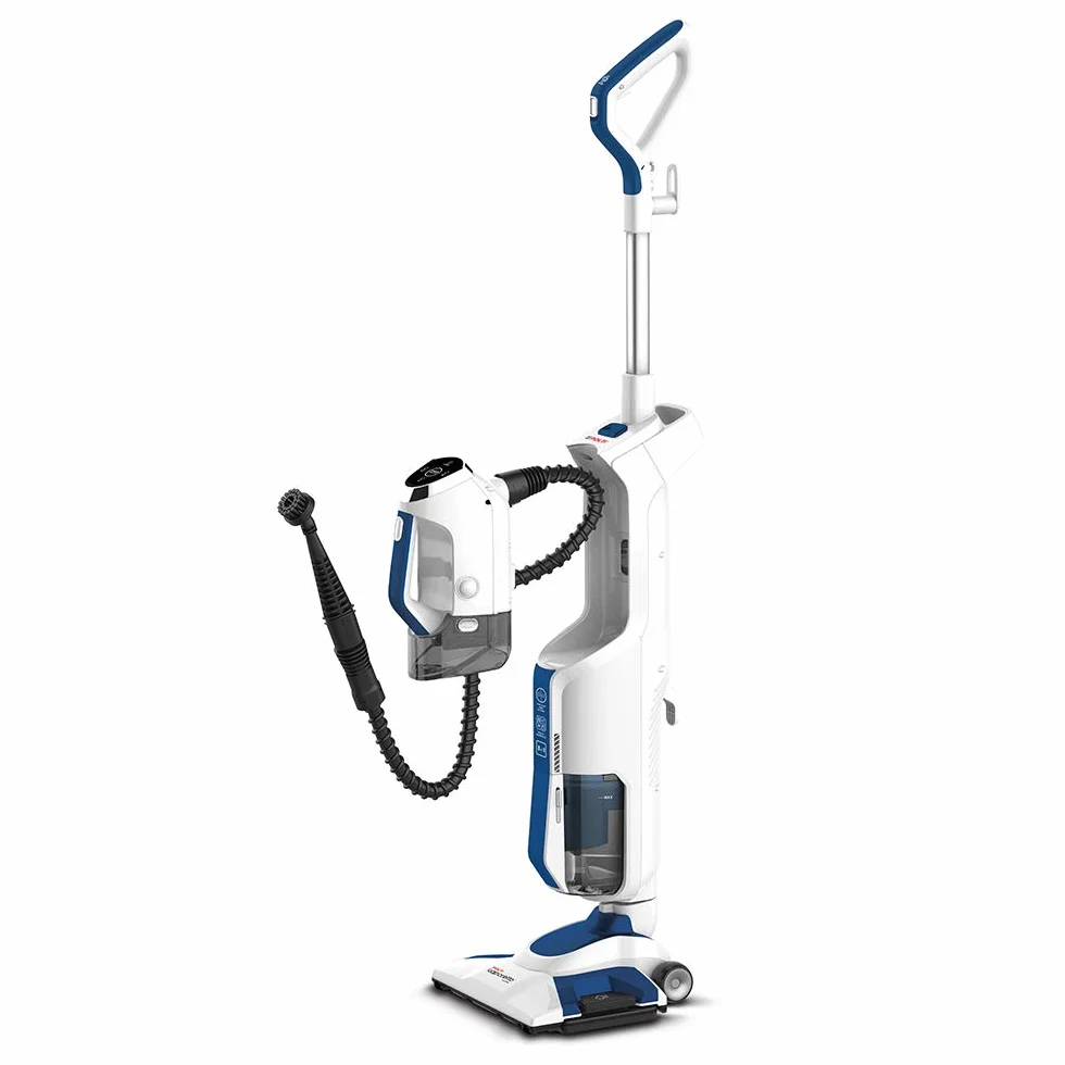 Polti Vaporetto 3 Clean_Blue odkurzacz parowy, przenośny, 3 produkty w 1, 14 akcesoriów, 3 ustawienia pary, odsysanie cyklonowe bez worka, biały/niebieski