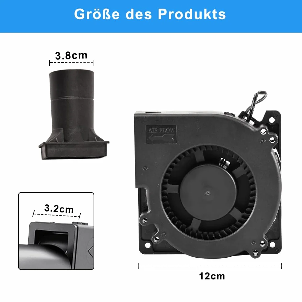 Dmuchawa, wentylator 230 V z regulatorem prędkości obrotowej – wentylator promieniowy AC z regulatorem, dmuchawa turbinowa do urządzeń grzewczych, grilla, grilla, piknik, chłodzenie do