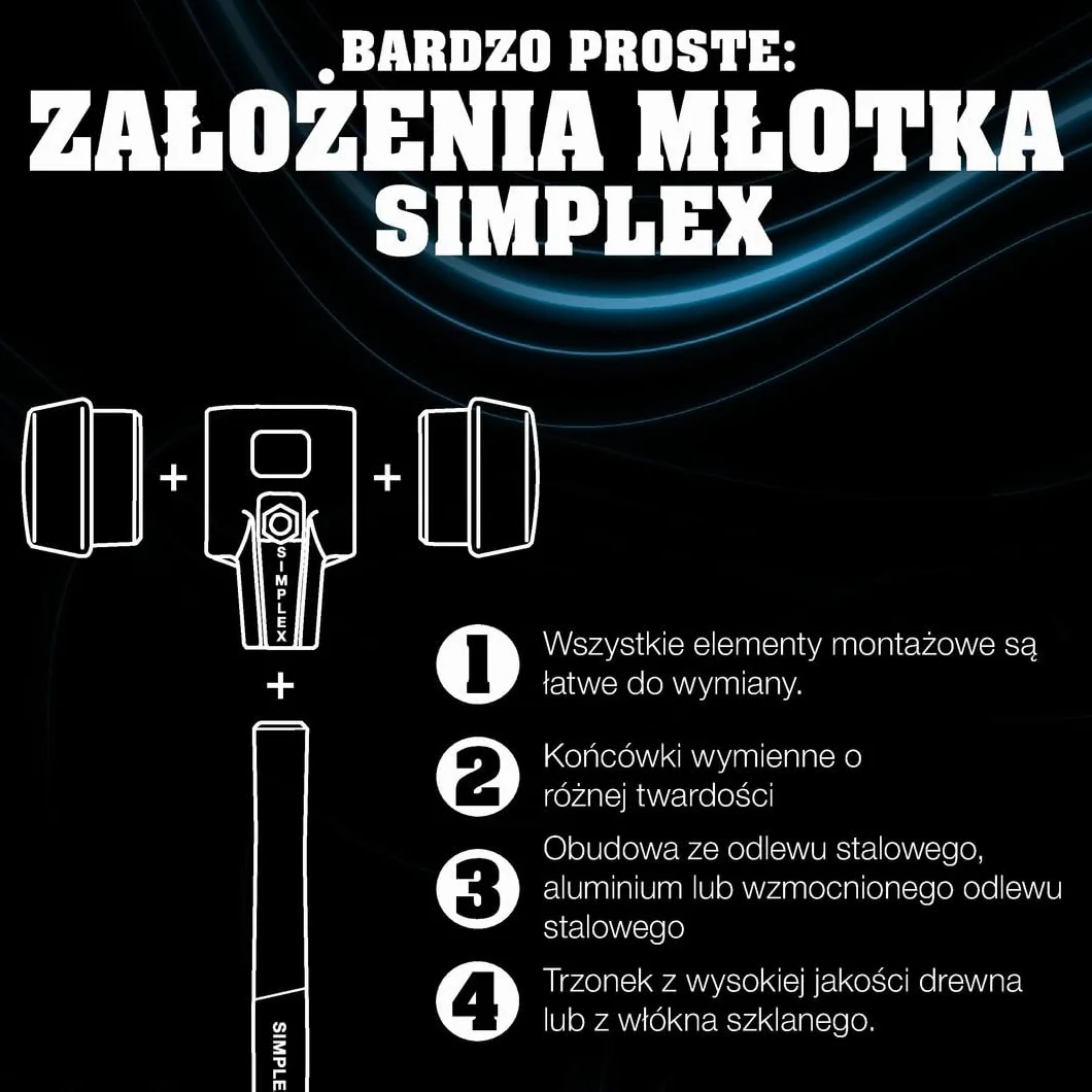 Trzonek uchwyt 335mm do młotka brukarskiego SIMPLEX 60mm HALDER